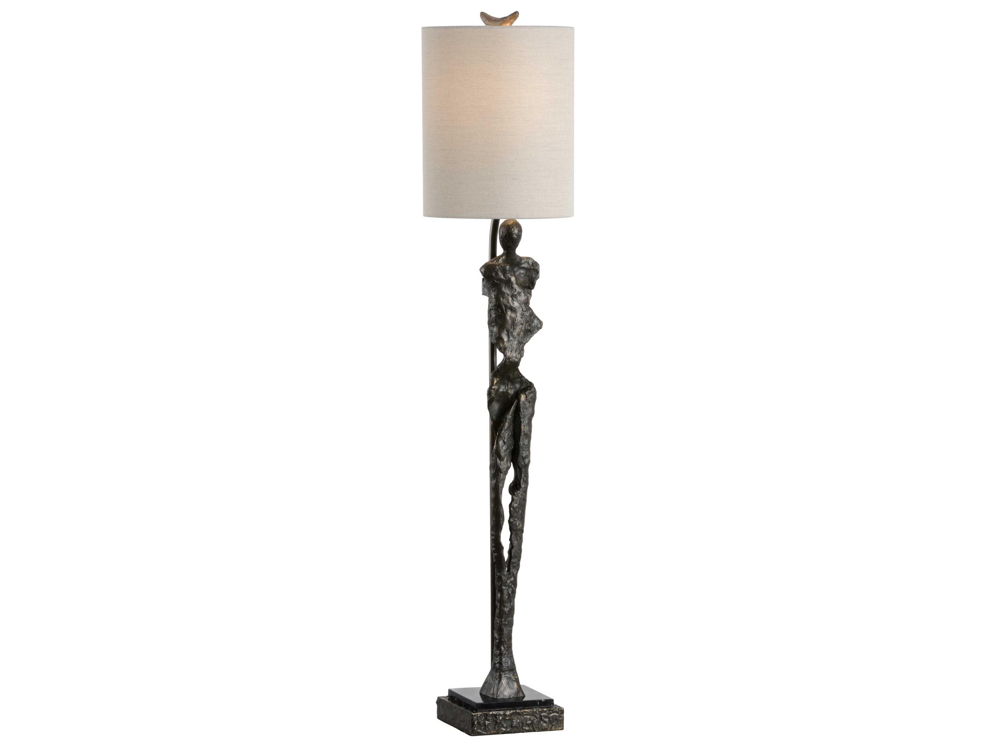 Frederick Cooper Artemis Dark Bronze Light Taupe Natural Linen Buffet Lamp