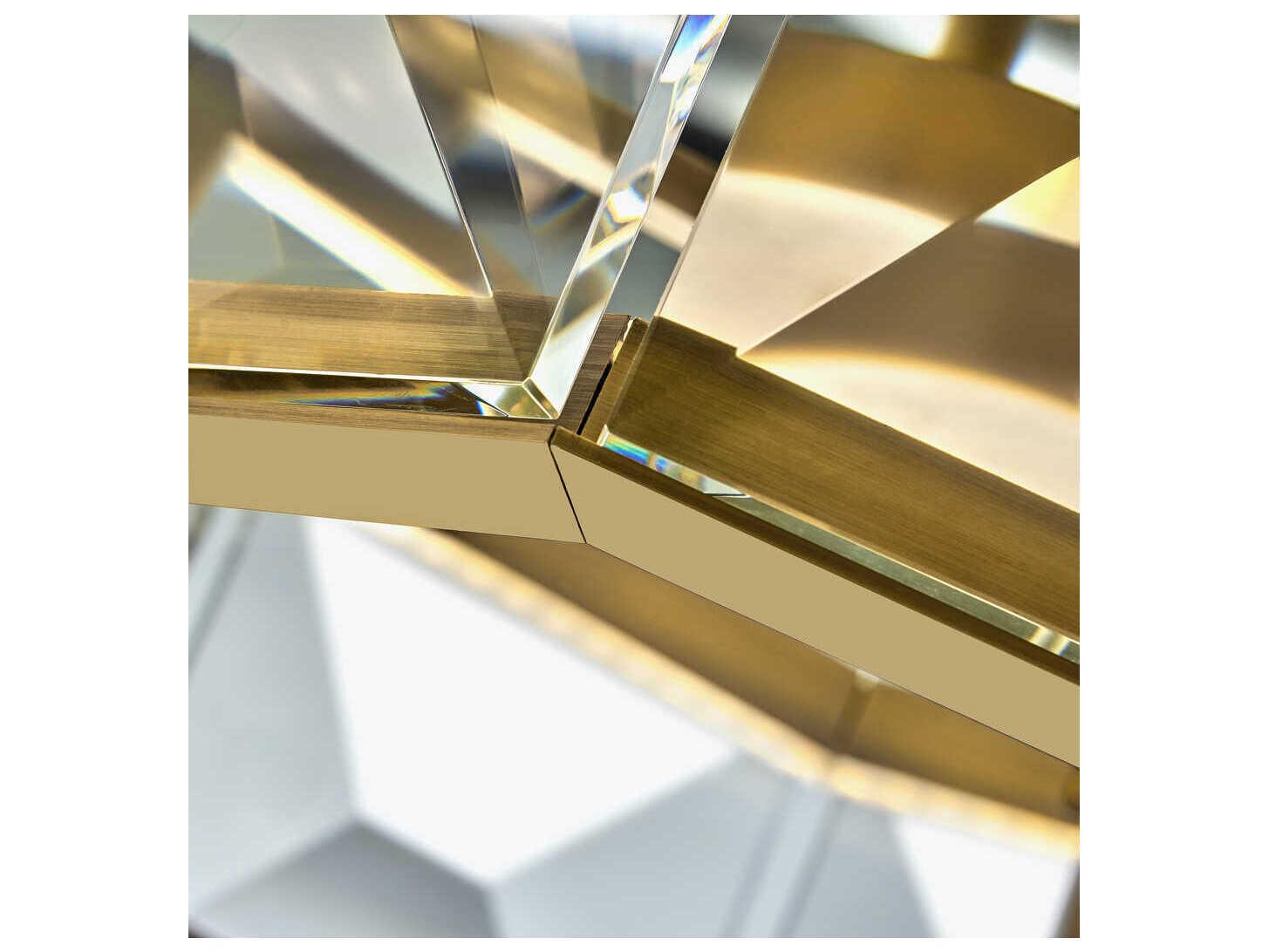 Fredrick Ramond Jolie 1 Light Heritage Brass Crystal LED Geometric Semi Flush Mount