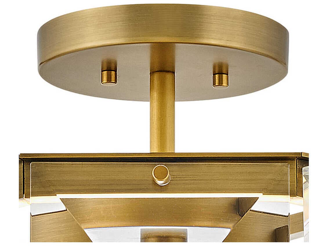 Fredrick Ramond Jolie 1 Light Heritage Brass Crystal LED Geometric Semi Flush Mount
