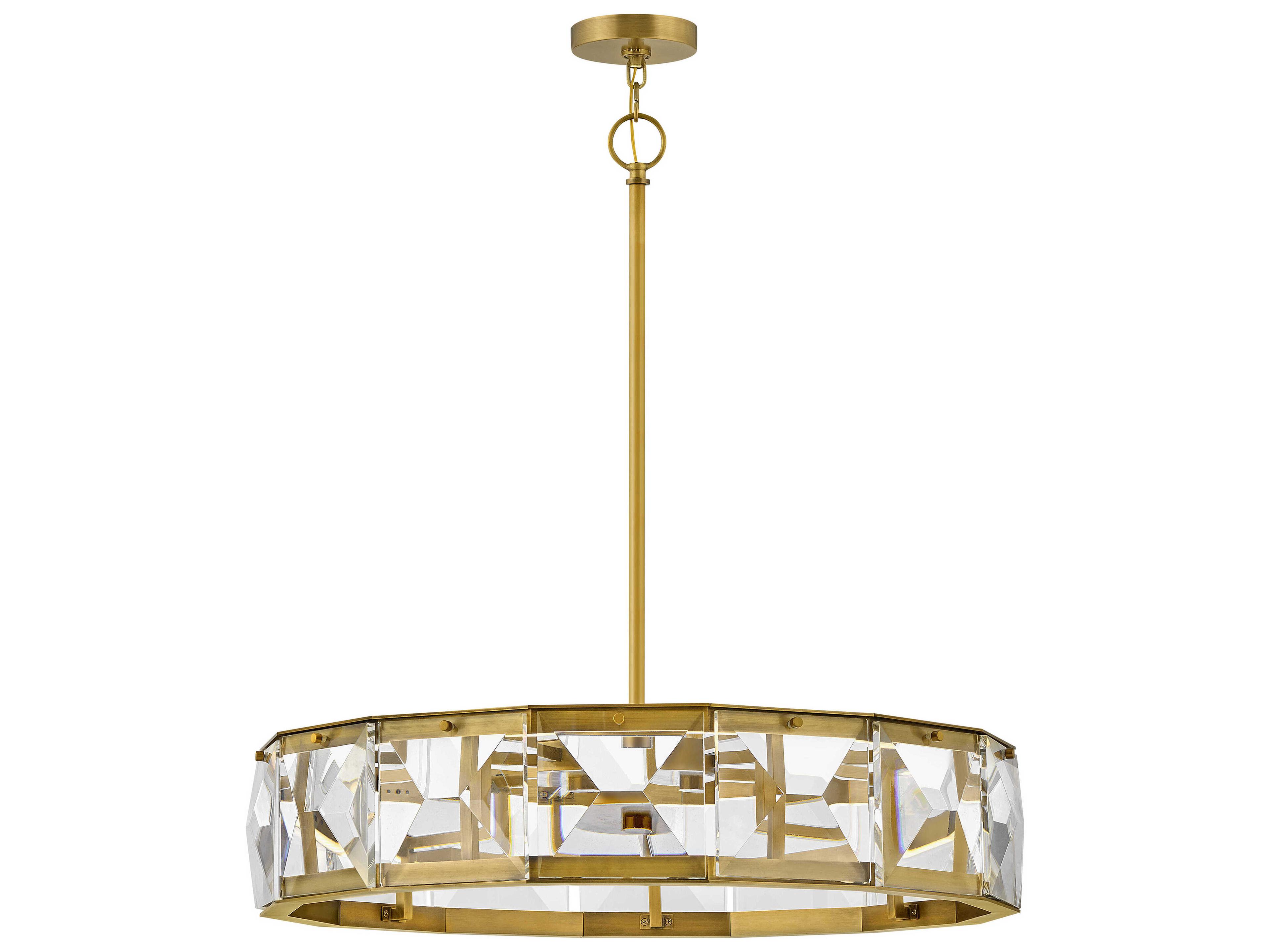 Fredrick Ramond Jolie Heritage Brass Crystal LED Geometric Pendant