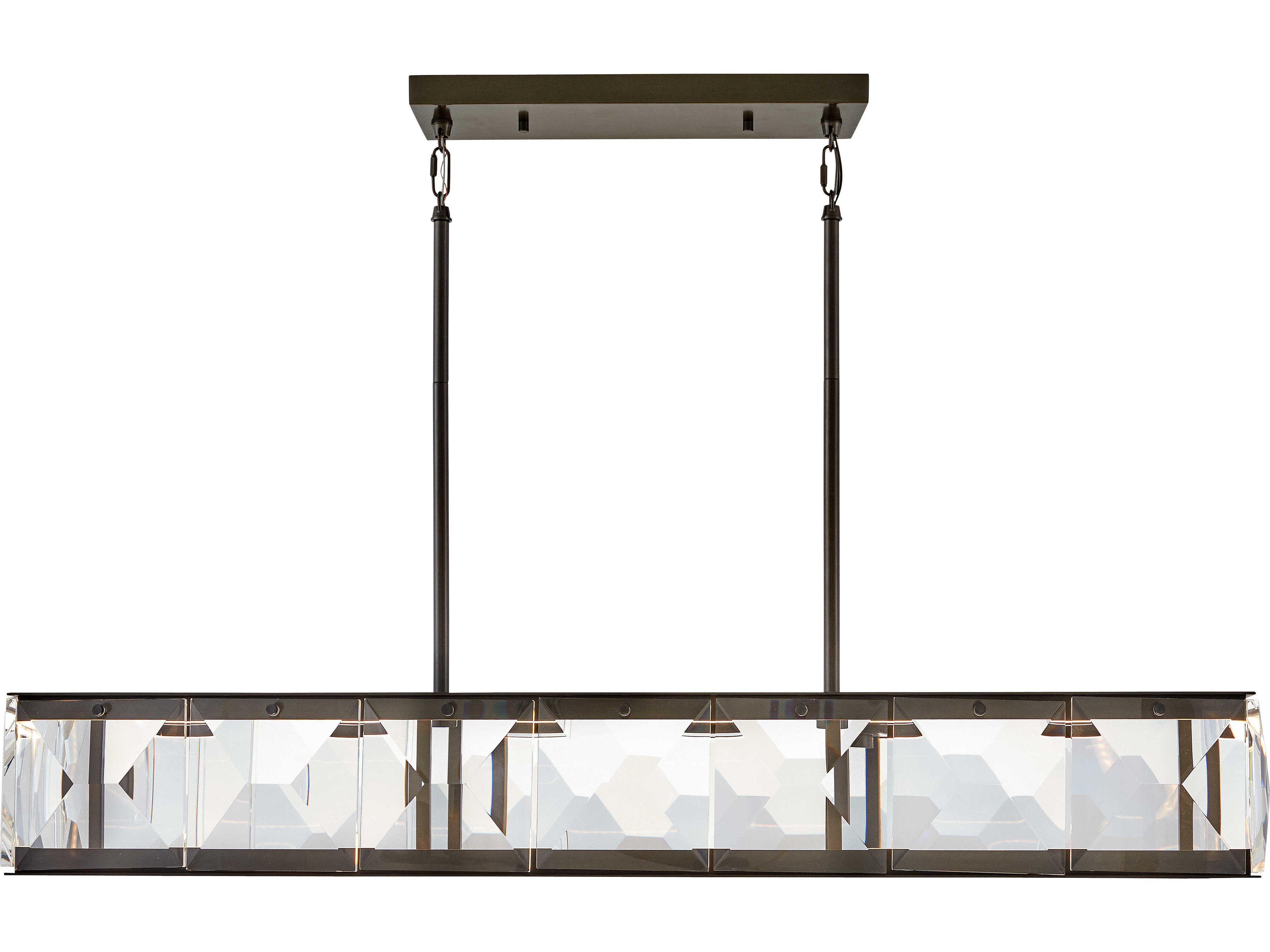 Fredrick Ramond Jolie Black Oxide Crystal LED Geometric Linear Island Pendant