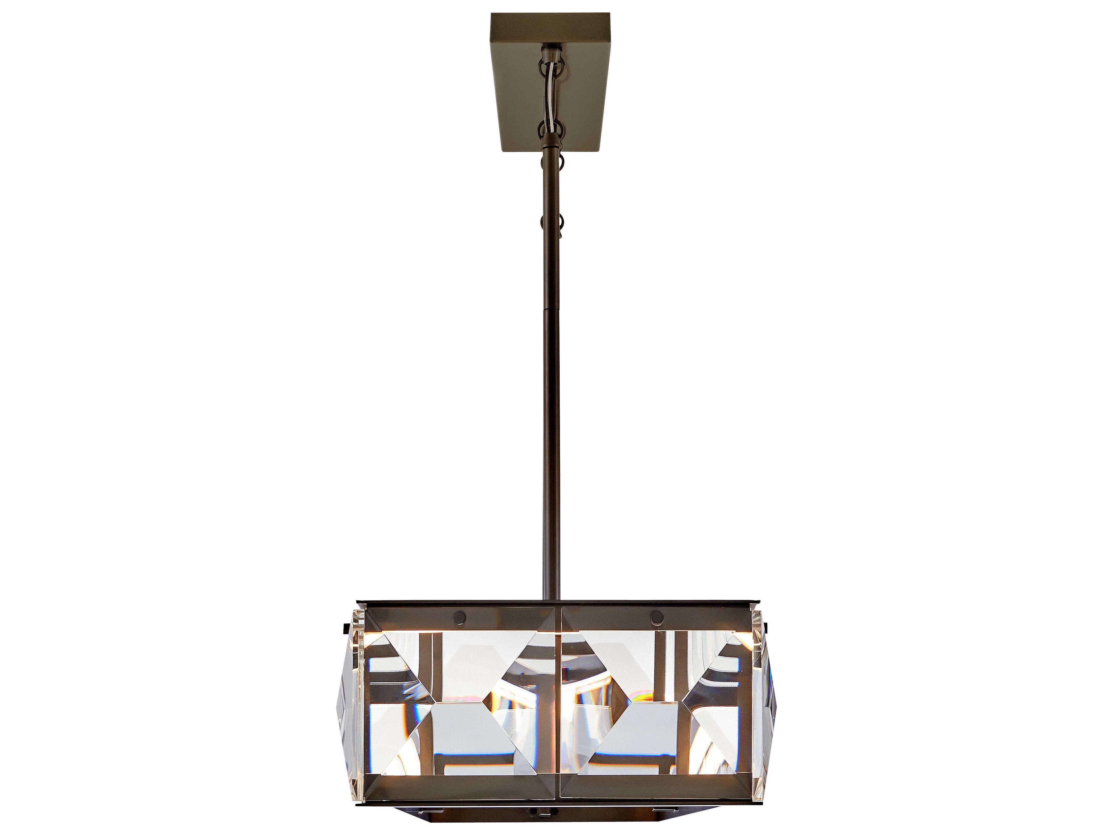 Fredrick Ramond Jolie Black Oxide Crystal LED Geometric Linear Island Pendant