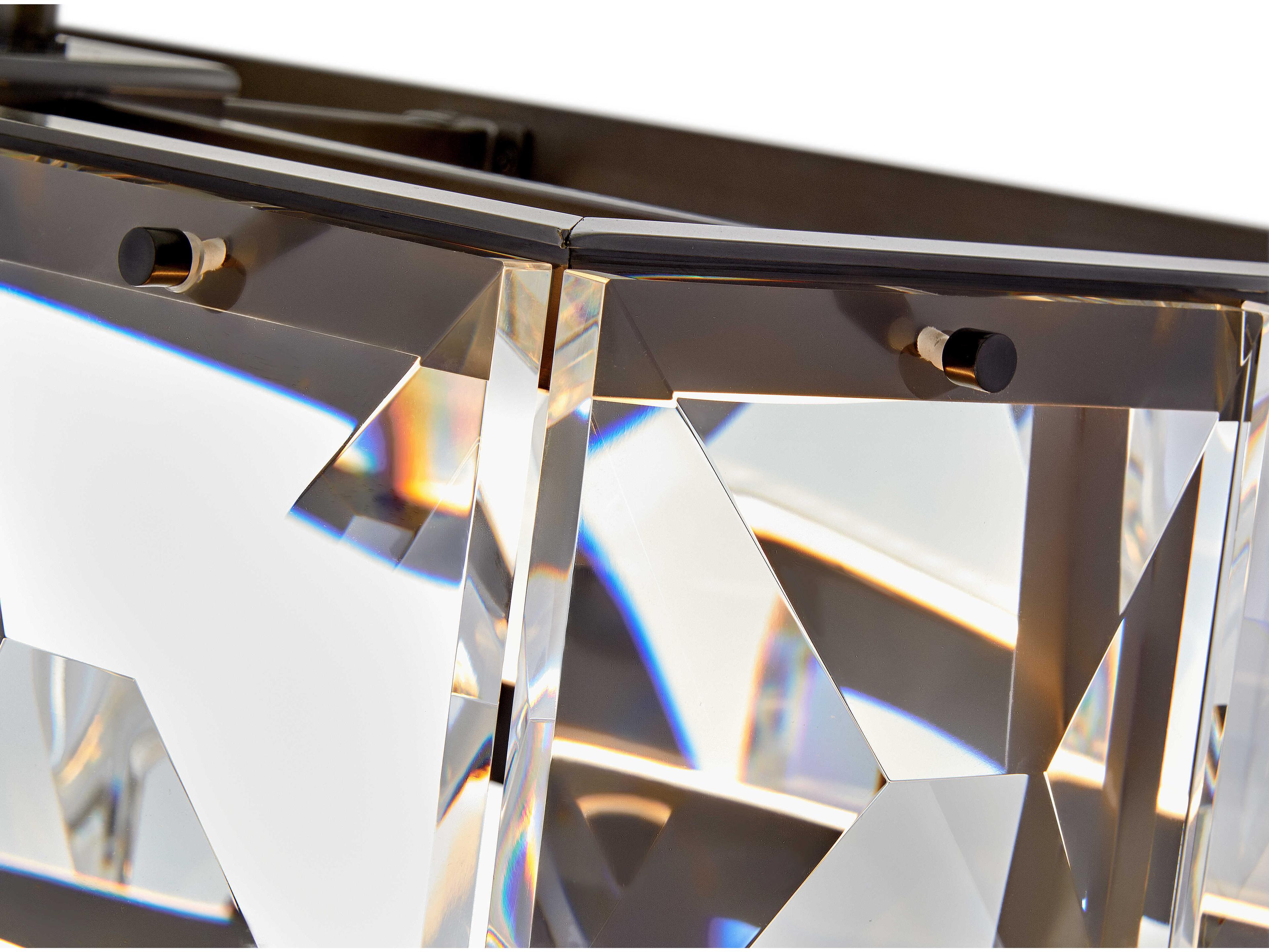 Fredrick Ramond Jolie Black Oxide Crystal LED Geometric Linear Island Pendant