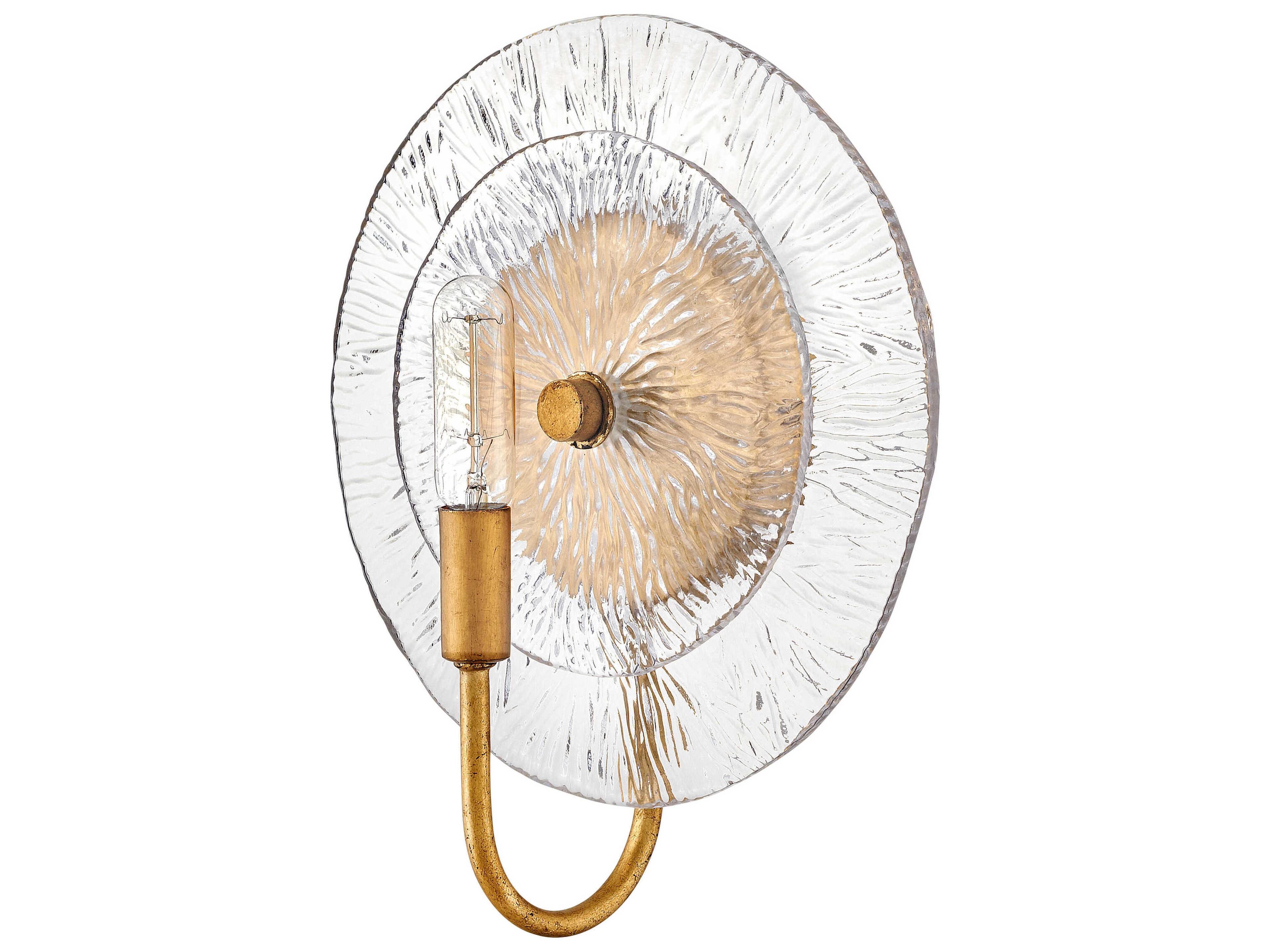 Fredrick Ramond Rene 1-Light Distressed Brass Glass LED Wall Sconce