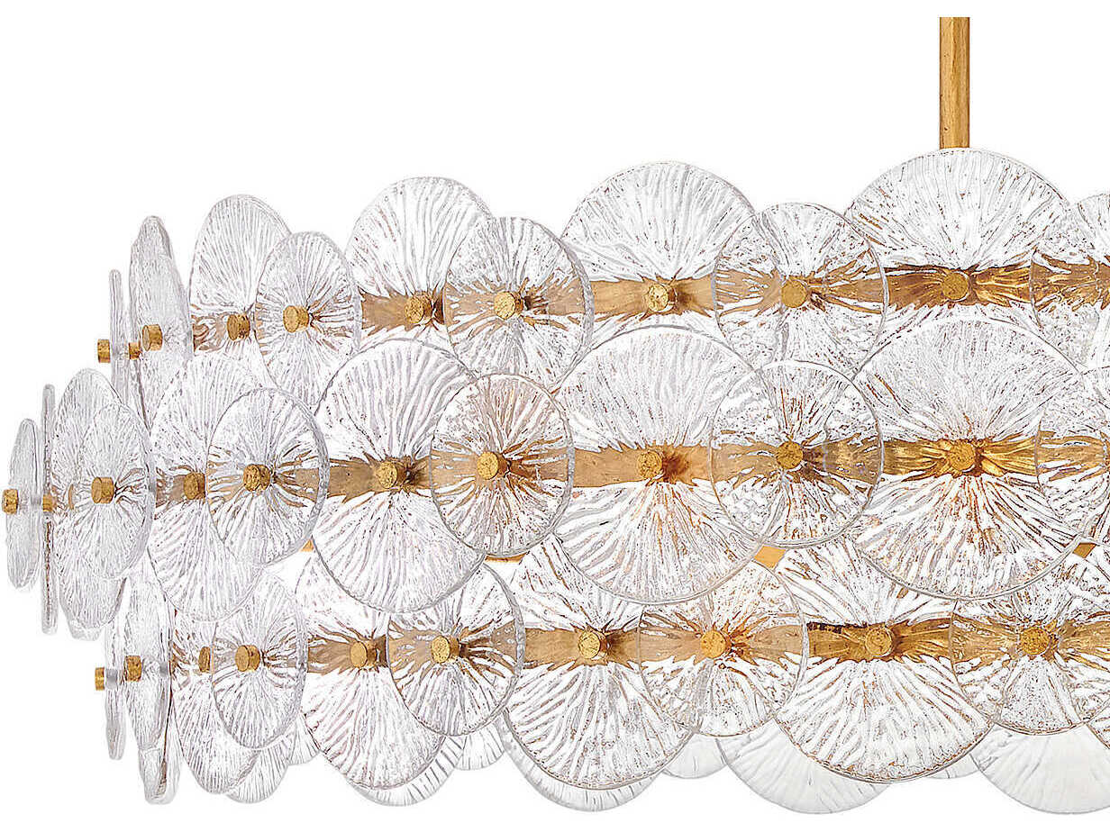 Fredrick Ramond Rene 8-Light Distressed Brass Drum Pendant