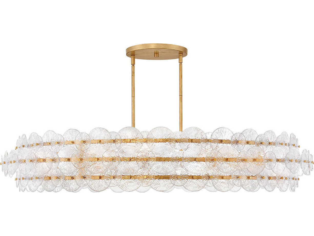 Fredrick Ramond Rene 10-Light Distressed Brass Drum Pendant