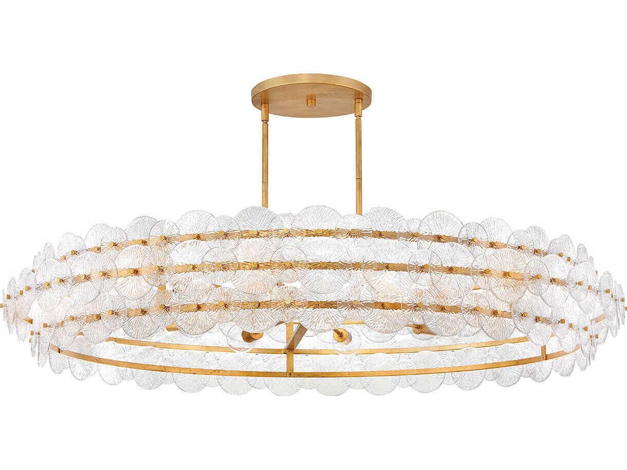 Fredrick Ramond Rene 10-Light Distressed Brass Drum Pendant