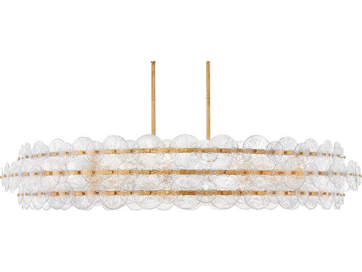 Fredrick Ramond Rene 10-Light Distressed Brass Drum Pendant