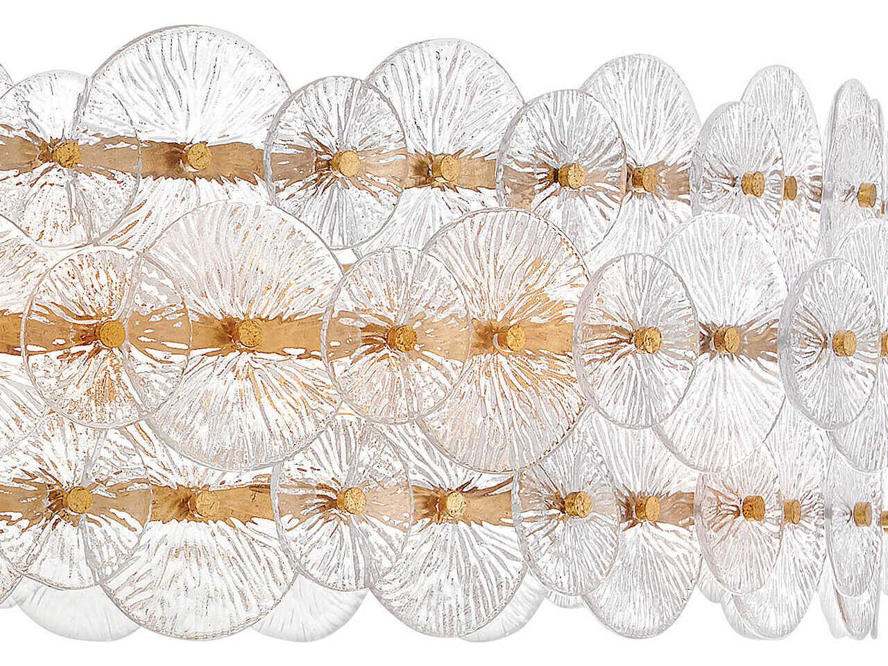 Fredrick Ramond Rene 10-Light Distressed Brass Drum Pendant