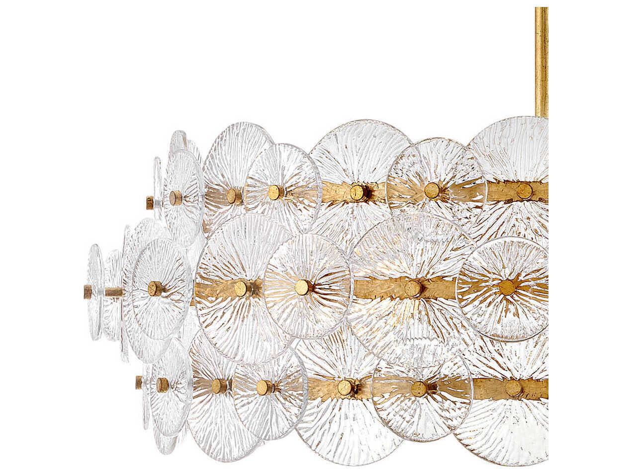 Fredrick Ramond Rene 6-Light Distressed Brass Glass LED Pendant