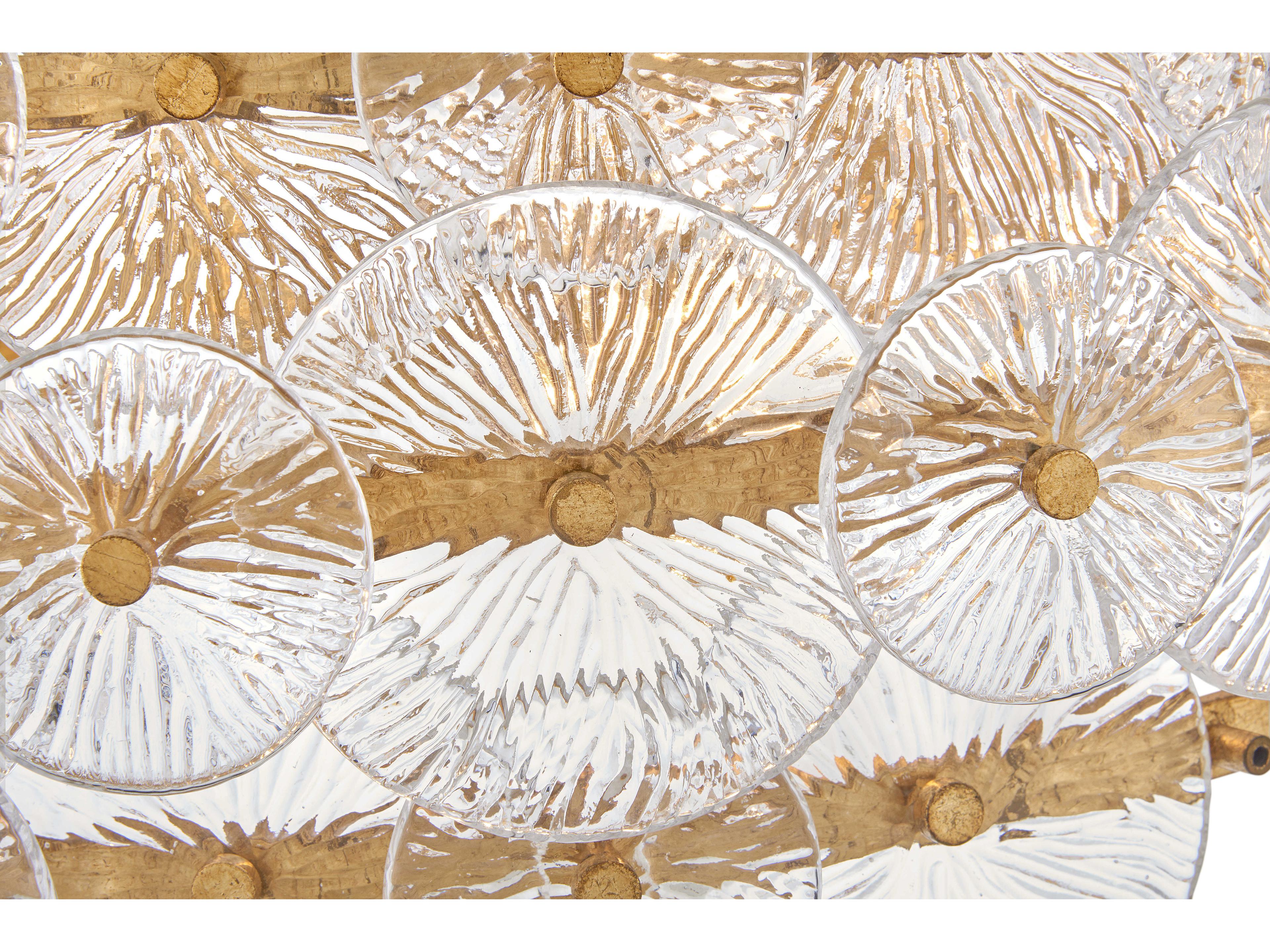 Fredrick Ramond Rene 6-Light Distressed Brass Glass LED Pendant