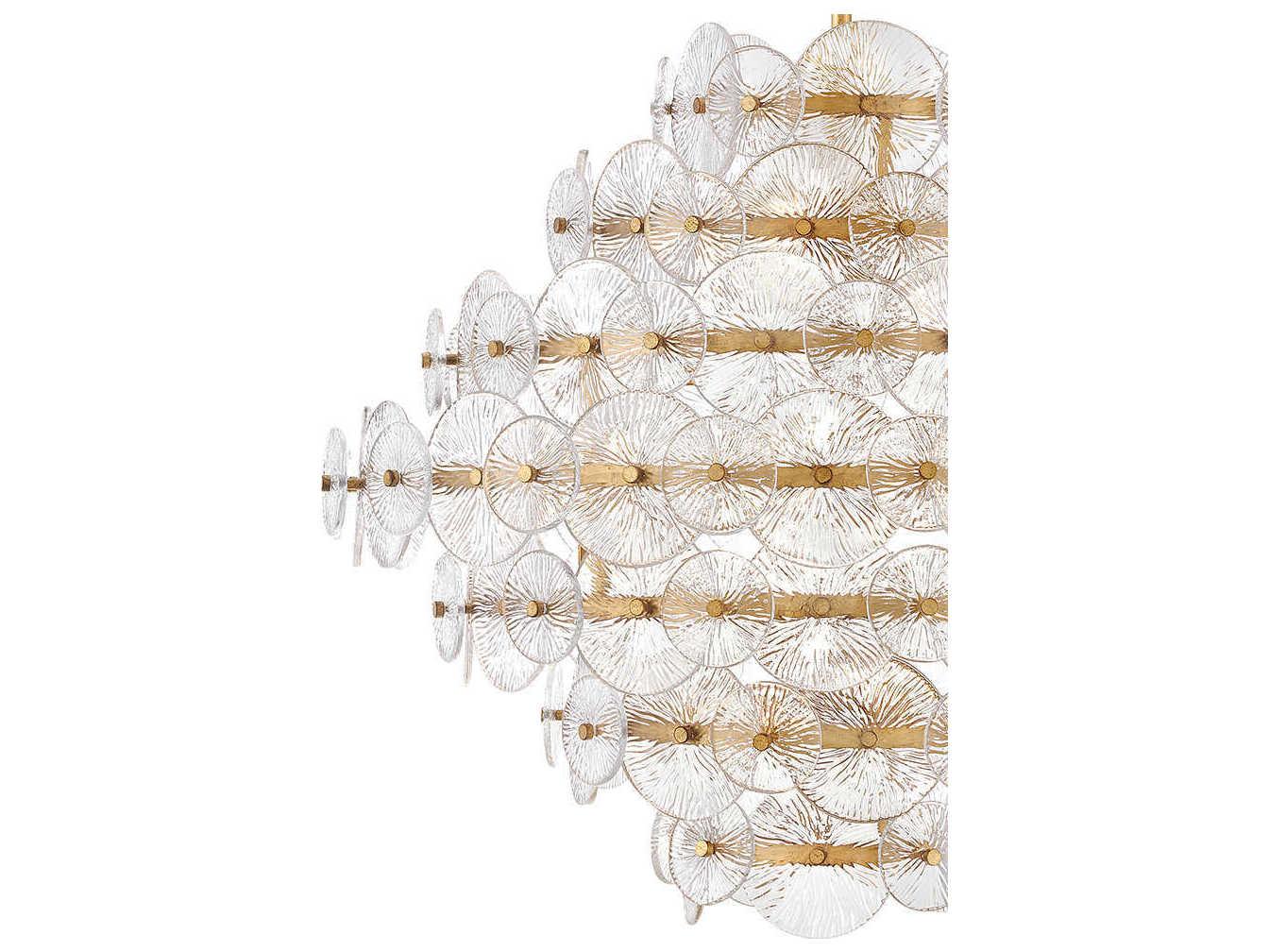 Fredrick Ramond Rene 16-Light6-Light Distressed Brass Glass LED Pendant