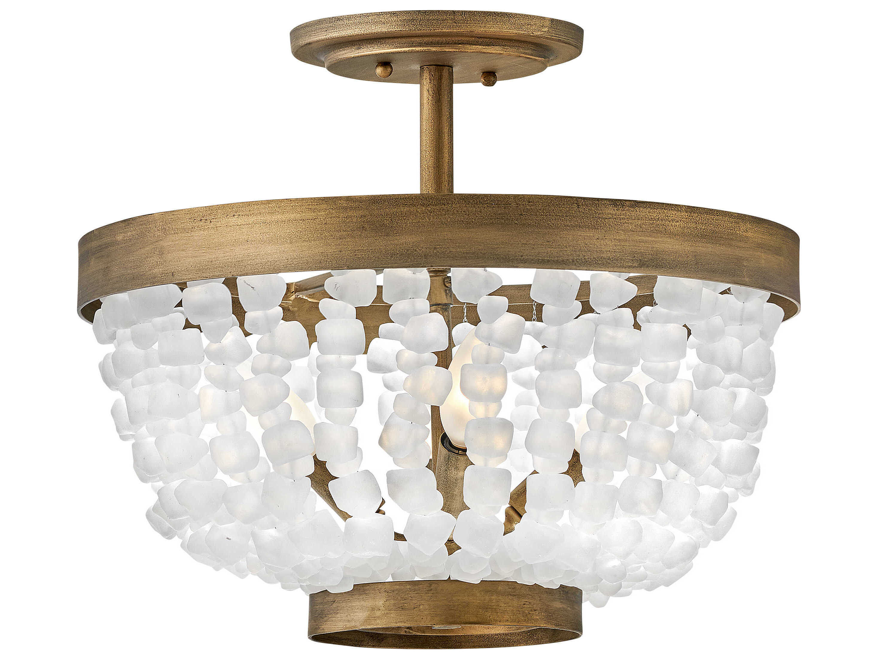 Fredrick Ramond Dune 4-Light Burnished Gold Glass Semi Flush Mount