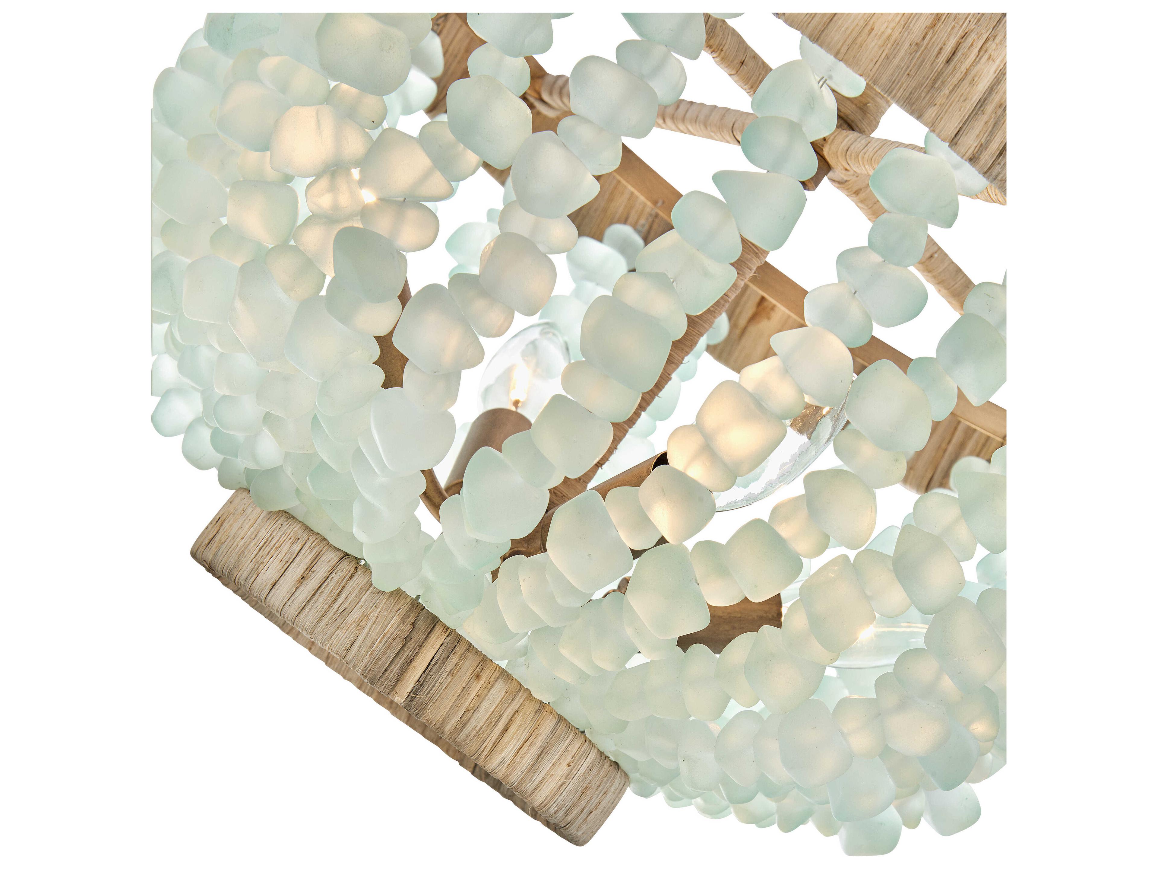 Fredrick Ramond Dune 4-Light Burnished Gold Glass LED Semi Flush Mount