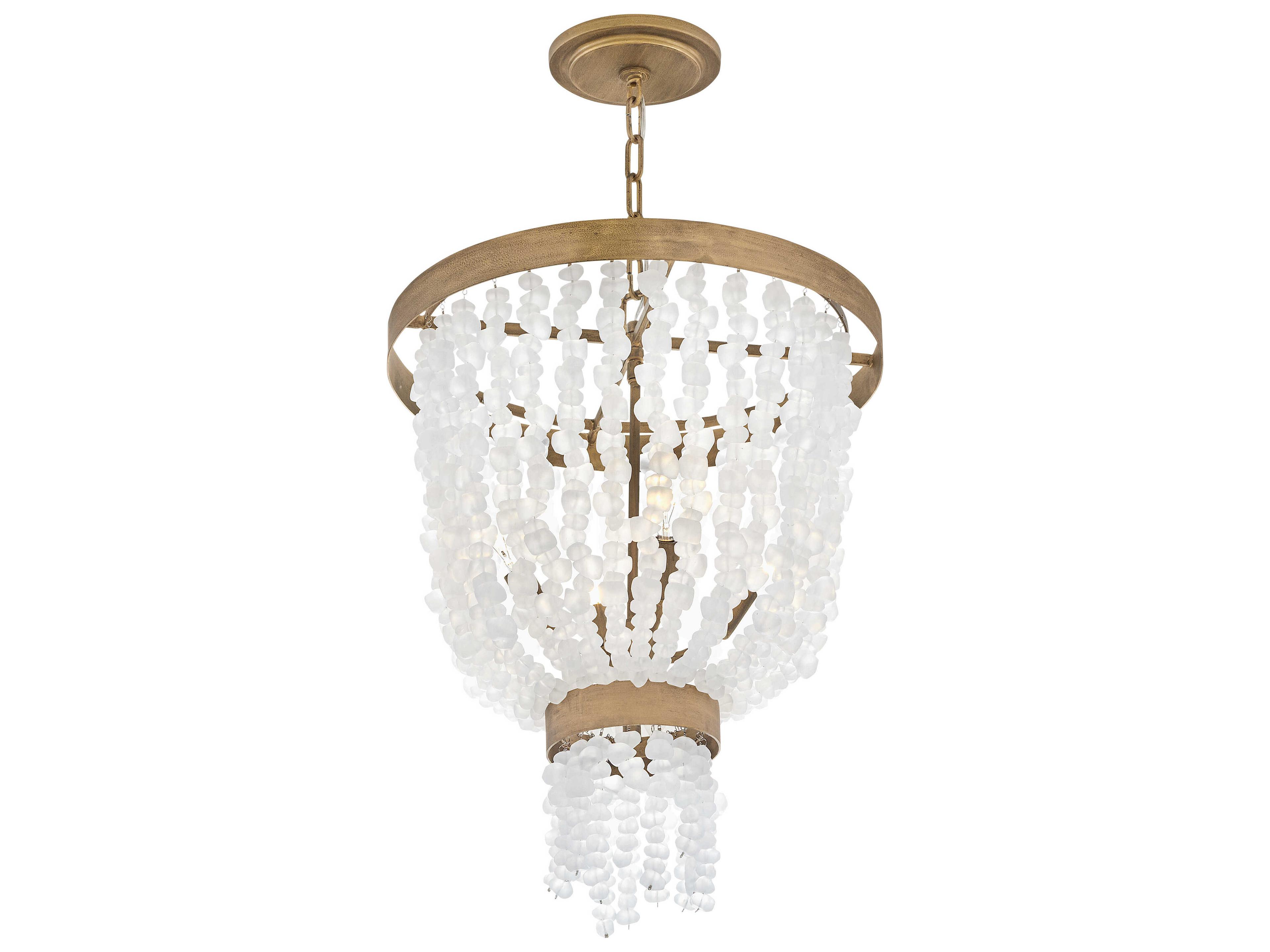 Fredrick Ramond Dune 4-Light Burnished Gold Glass LED Pendant