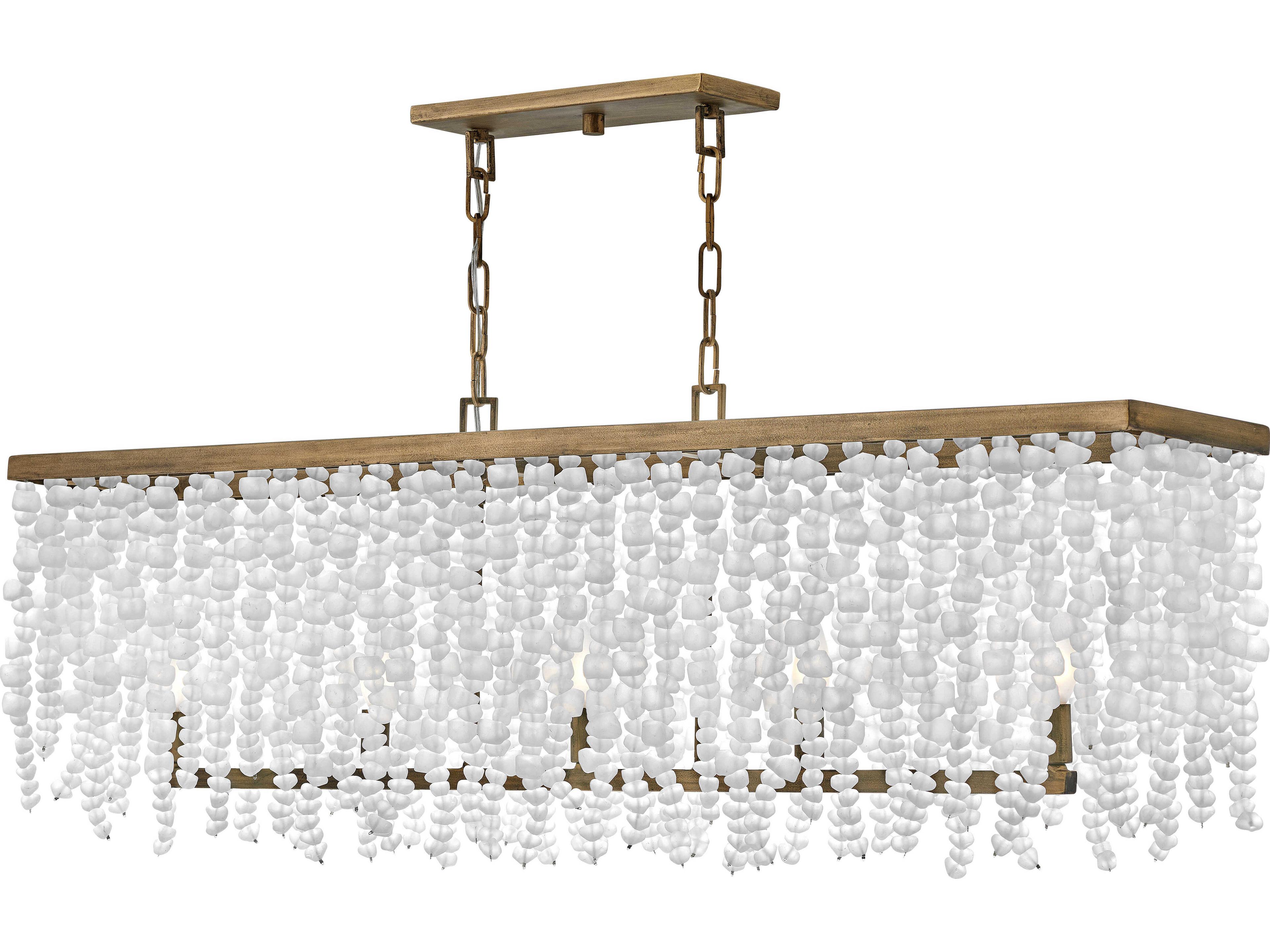 Fredrick Ramond Dune 5-Light Burnished Gold Glass Island Pendant