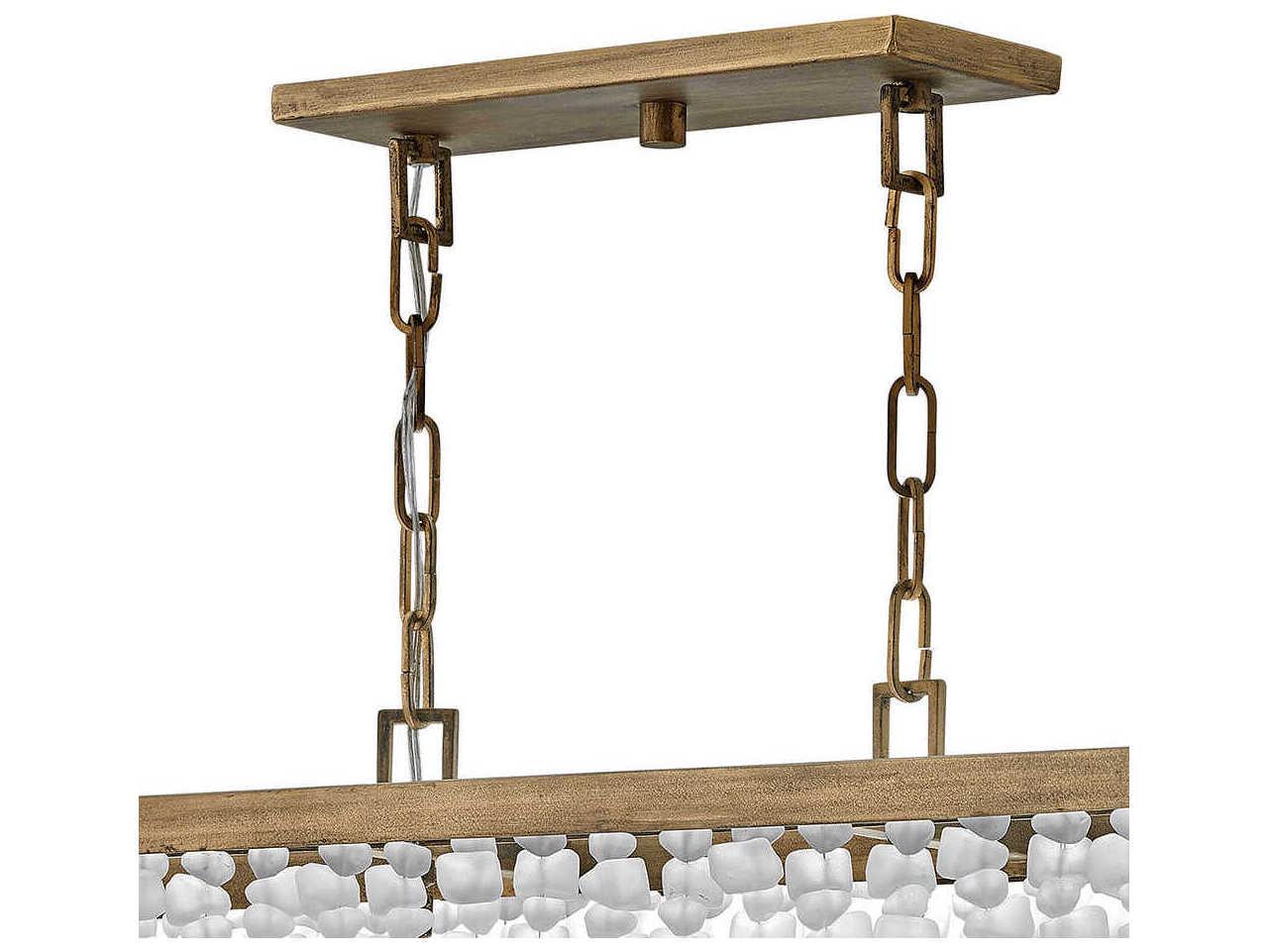 Fredrick Ramond Dune 5-Light Burnished Gold Glass Island Pendant