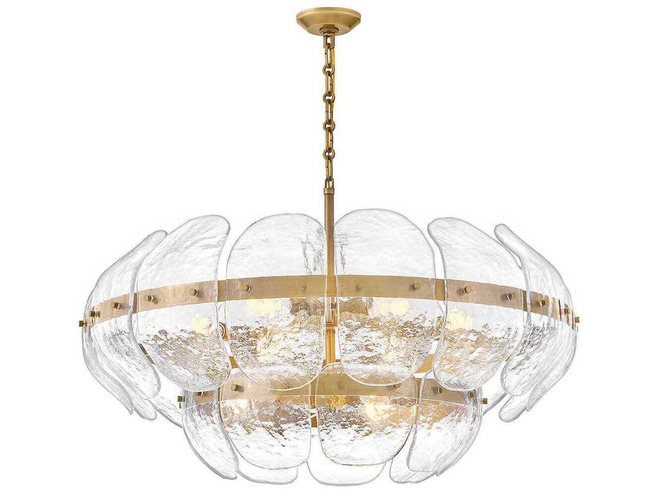 Fredrick Ramond Lillia 9-Light Heritage Brass Tiered Pendant