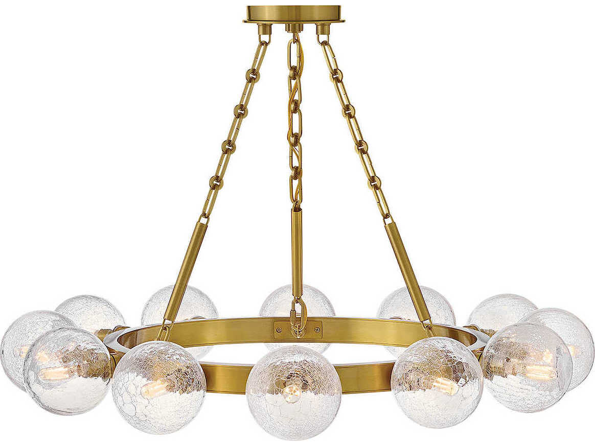 Fredrick Ramond Coco 12-Light Lacquered Brass Globe Chandelier