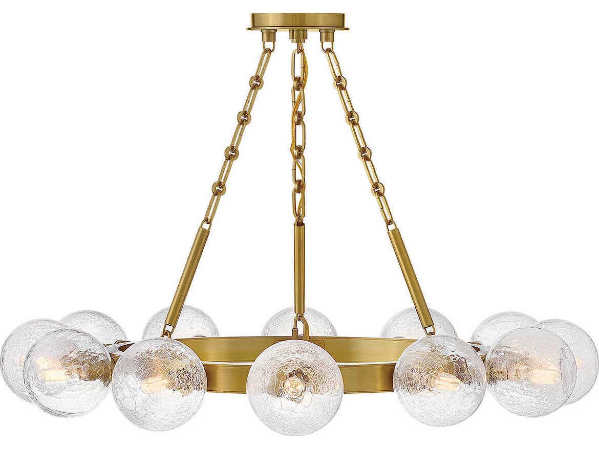 Fredrick Ramond Coco 12-Light Lacquered Brass Globe Chandelier