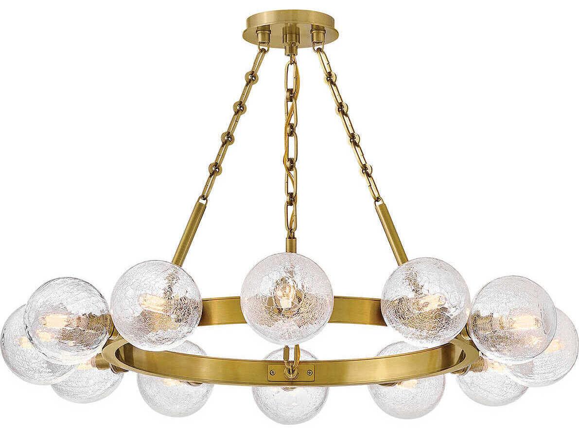 Fredrick Ramond Coco 12-Light Lacquered Brass Globe Chandelier