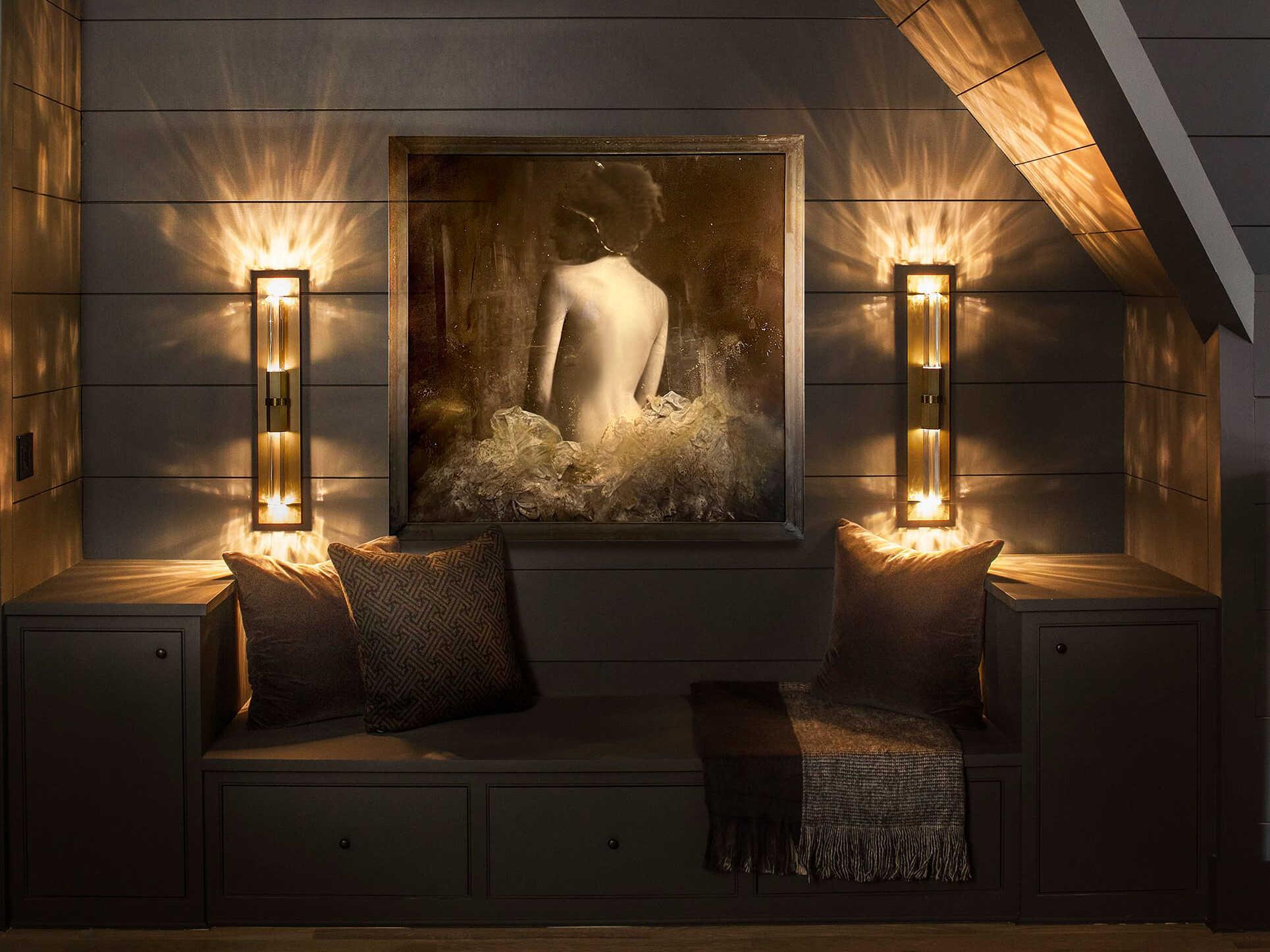 Fredrick Ramond Cecily Heritage Brass Crystal Glass Wall Sconce