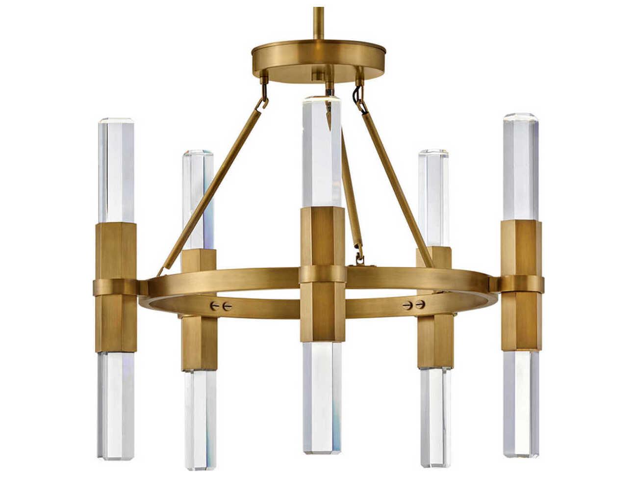 Fredrick Ramond Cecily 10-Light Heritage Brass Crystal Glass Chandelier