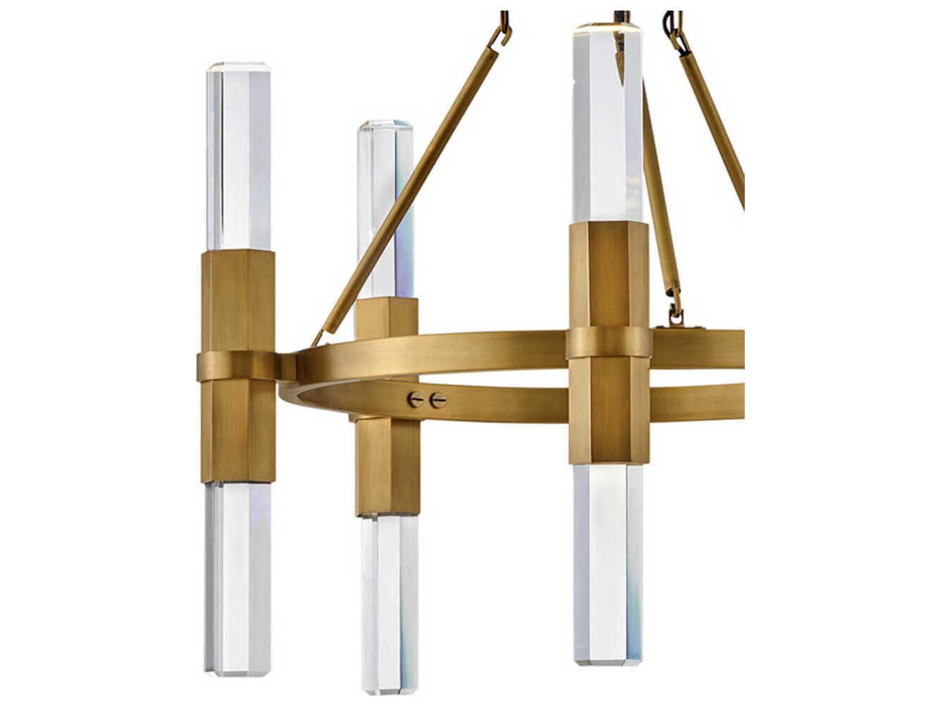 Fredrick Ramond Cecily 10-Light Heritage Brass Crystal Glass Chandelier