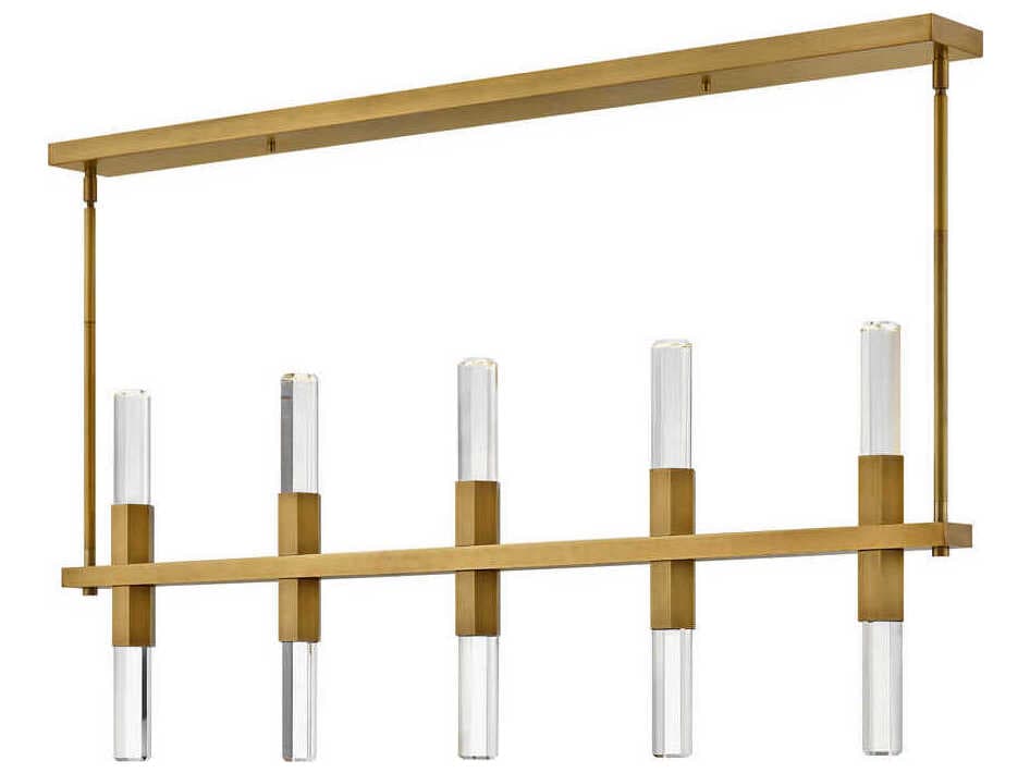 Fredrick Ramond Cecily Heritage Brass Crystal Glass Island Pendant