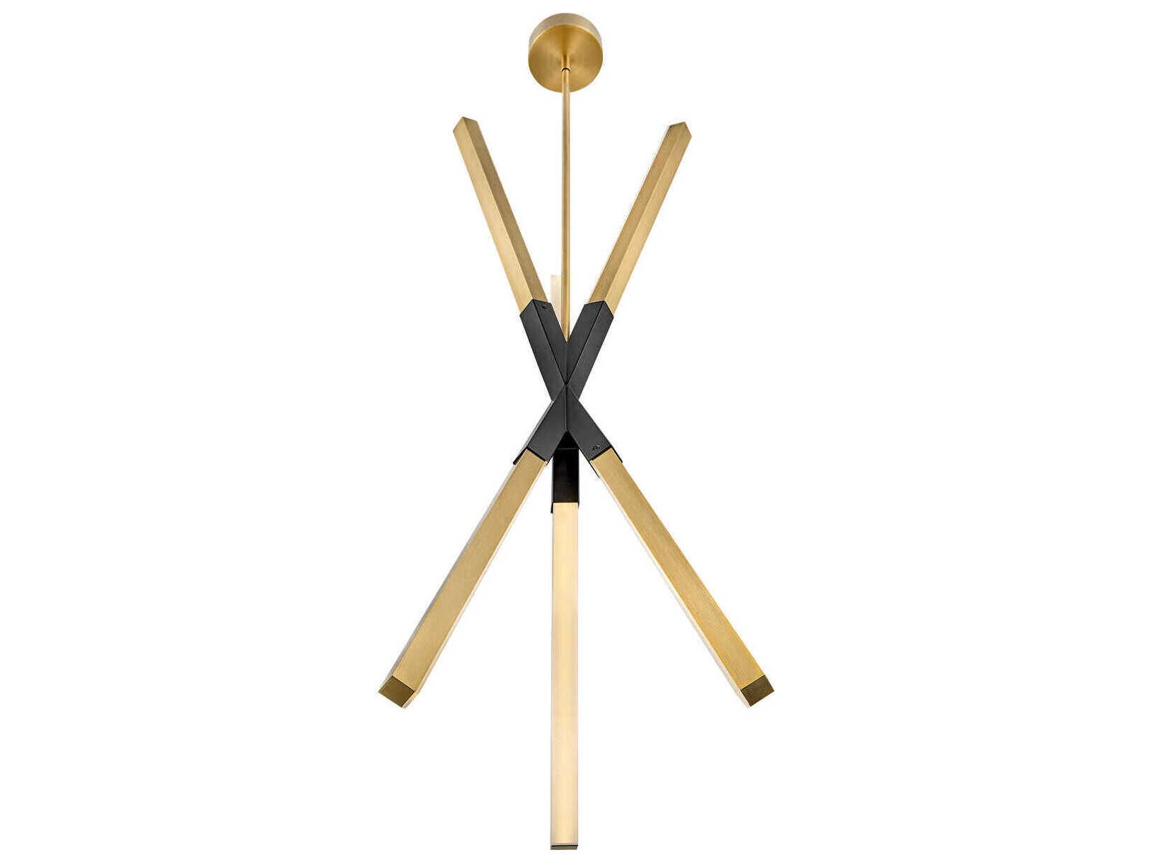 Fredrick Ramond Rae Lacquered Brass Black LED Linear Pendant