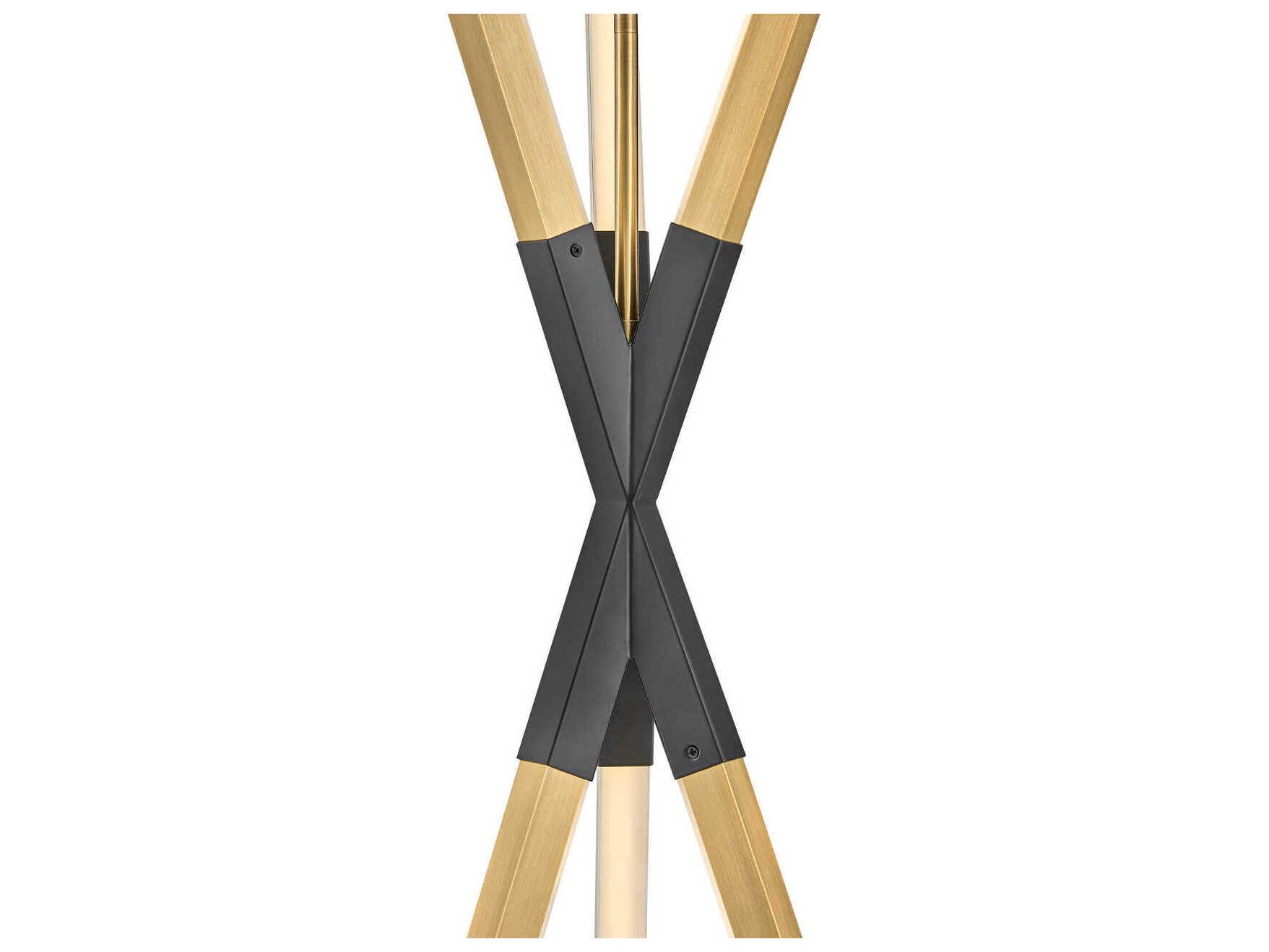 Fredrick Ramond Rae Lacquered Brass Black LED Linear Pendant