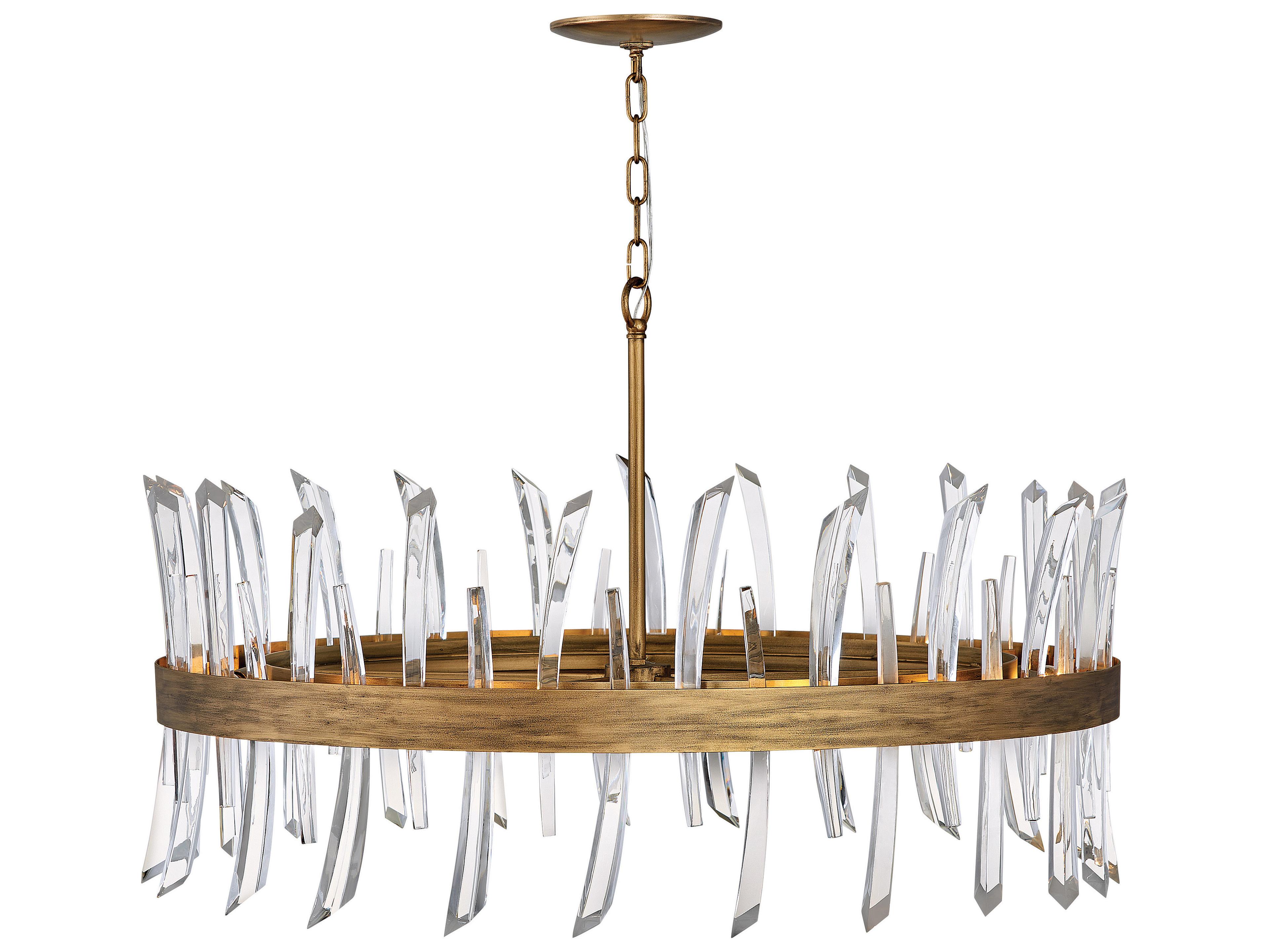 Fredrick Ramond Revel 10-Light Burnished Gold Crystal Drum Linear Pendant