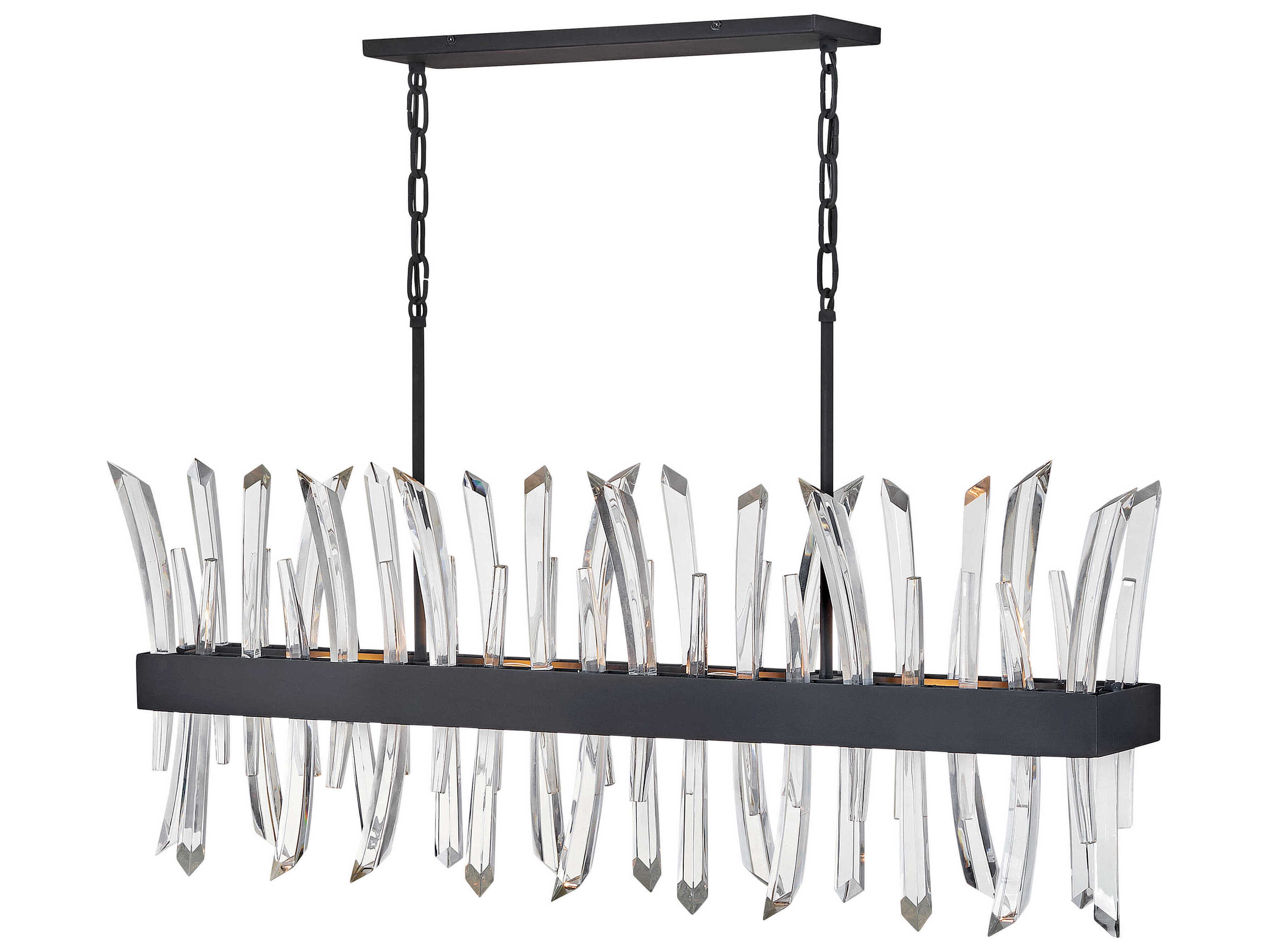 Fredrick Ramond Revel 4-Light Black Crystal Linear Island Pendant