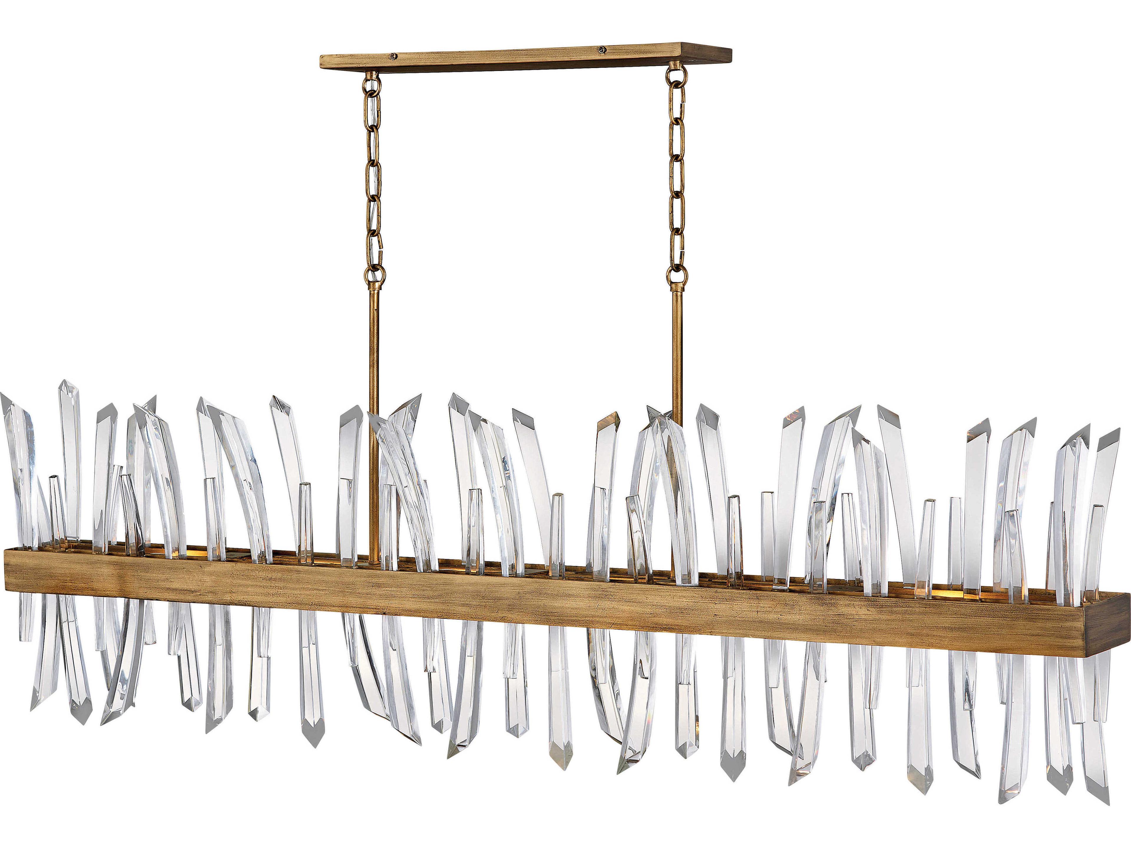 Fredrick Ramond Revel 6-Light Burnished Gold Crystal Linear Island Pendant