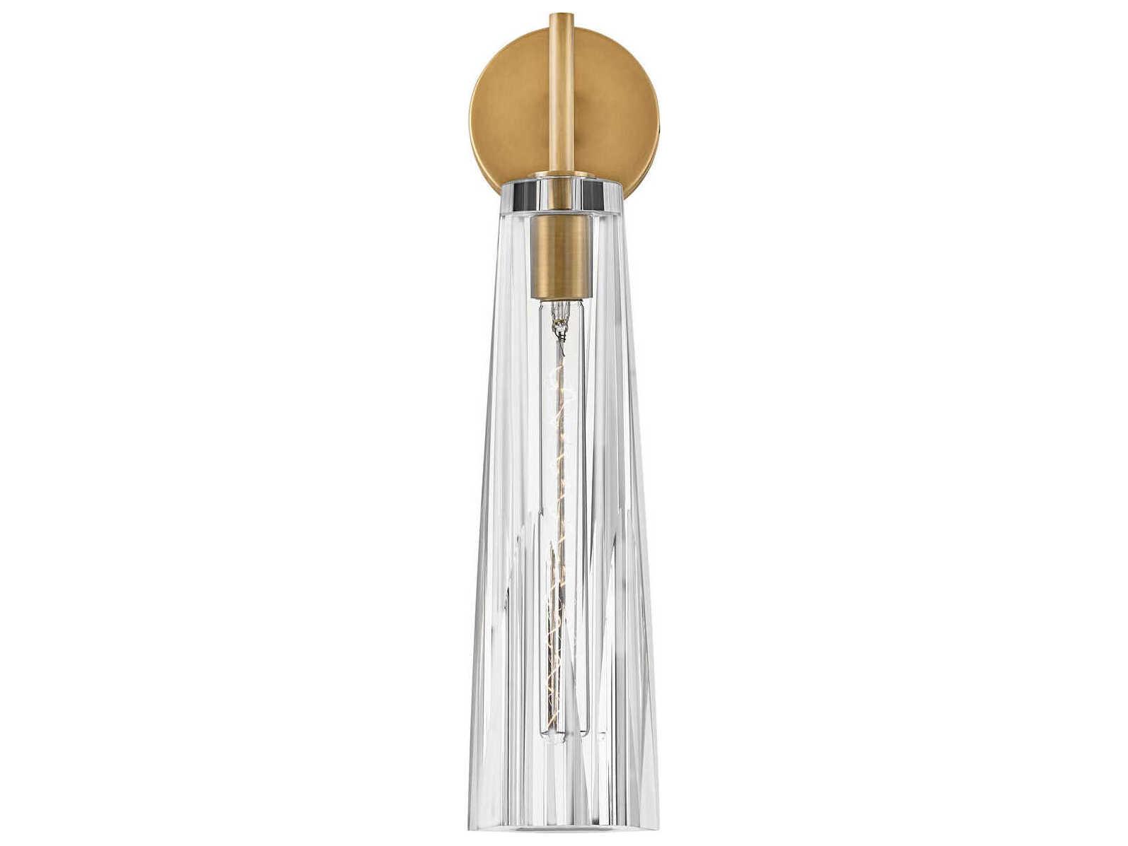 Fredrick Ramond Cosette 1-Light Heritage Brass Crystal Glass Wall Sconce