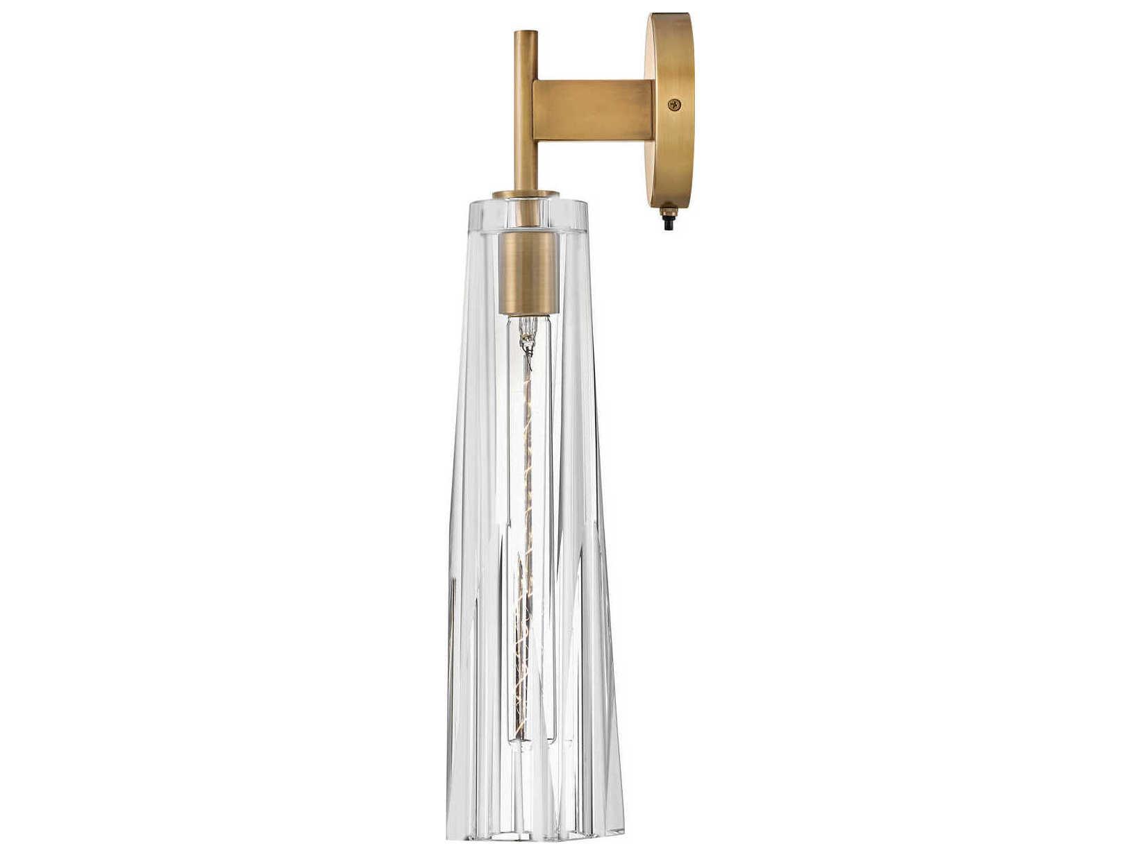 Fredrick Ramond Cosette 1-Light Heritage Brass Crystal Glass Wall Sconce