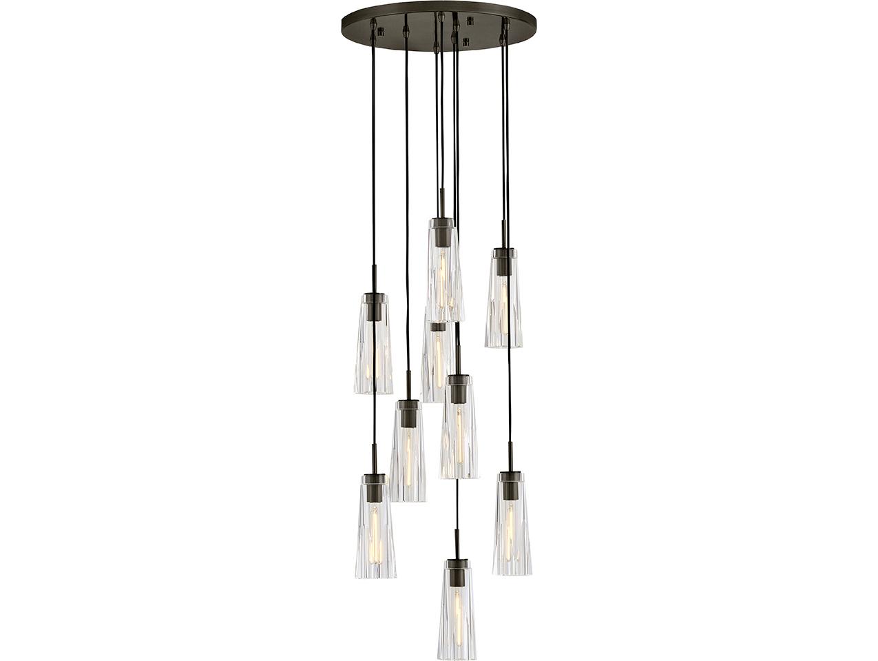 Fredrick Ramond Cosette 9-Light Black Oxide Cylinder Pendant