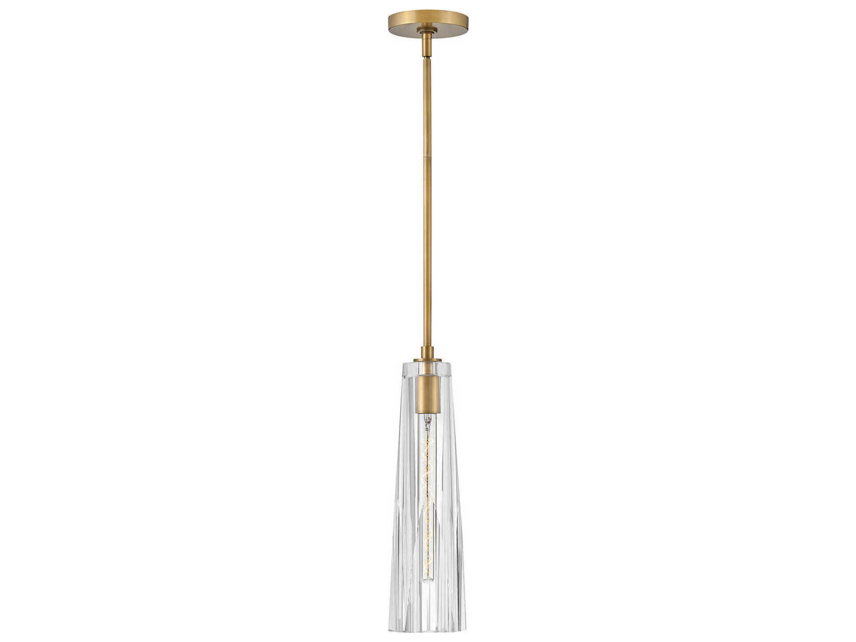 Fredrick Ramond Cosette 1-Light Heritage Brass Crystal Glass Dome Linear Mini Pendant