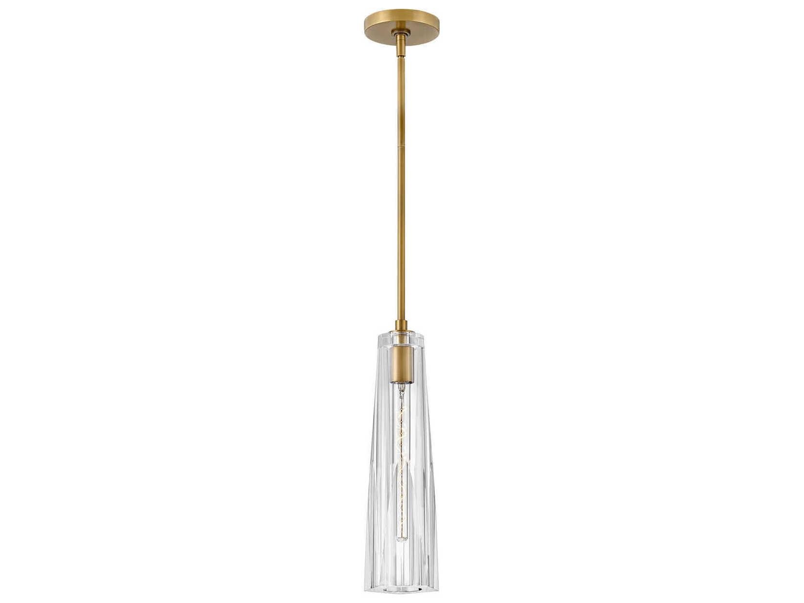Fredrick Ramond Cosette 1-Light Heritage Brass Crystal Glass Dome Linear Mini Pendant