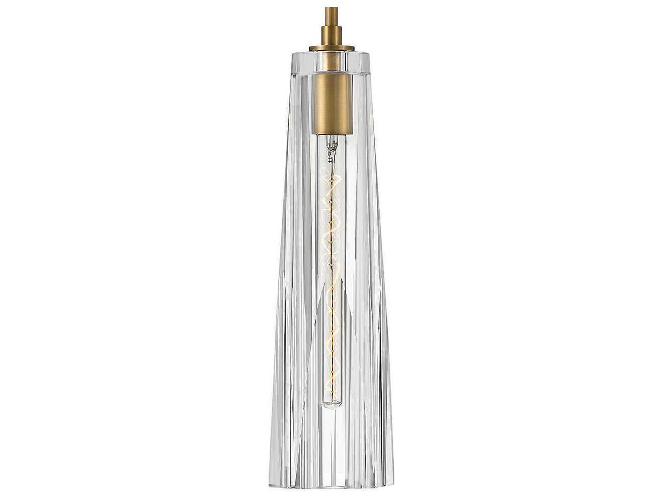 Fredrick Ramond Cosette 1-Light Heritage Brass Crystal Glass Dome Linear Mini Pendant