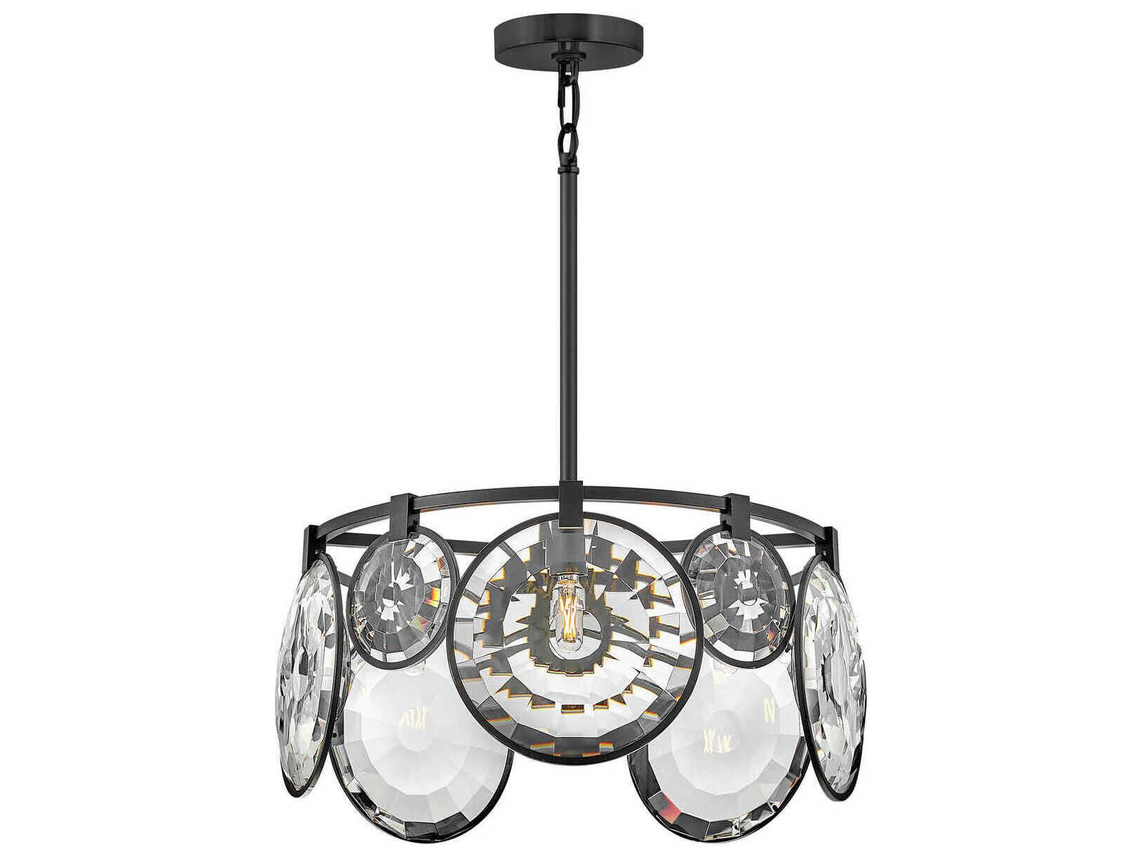 Fredrick Ramond Nala 5-Light Black Glass Geometric Linear Pendant