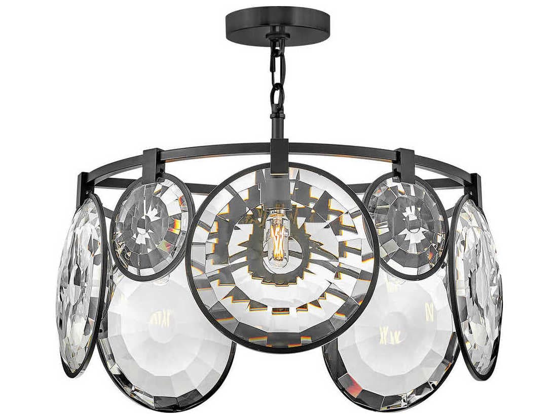 Fredrick Ramond Nala 5-Light Black Glass Geometric Linear Pendant