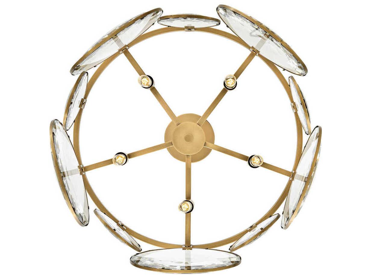 Fredrick Ramond Nala 5-Light Heritage Brass Glass Geometric Linear Pendant