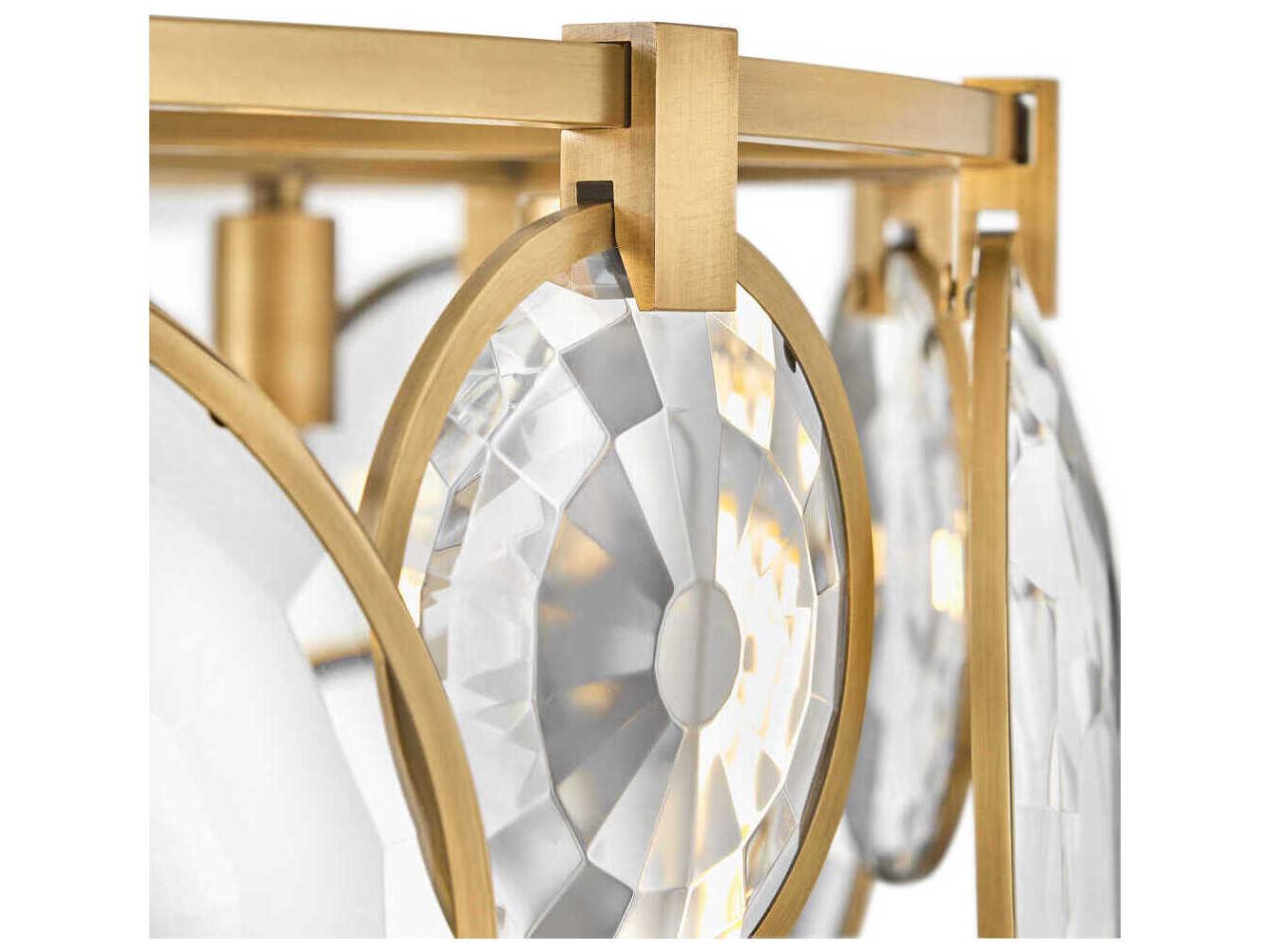 Fredrick Ramond Nala 5-Light Heritage Brass Glass Geometric Linear Pendant