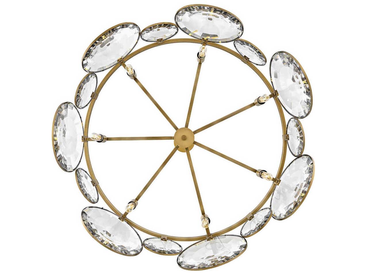 Fredrick Ramond Nala 7-Light Heritage Brass Glass Geometric Linear Pendant