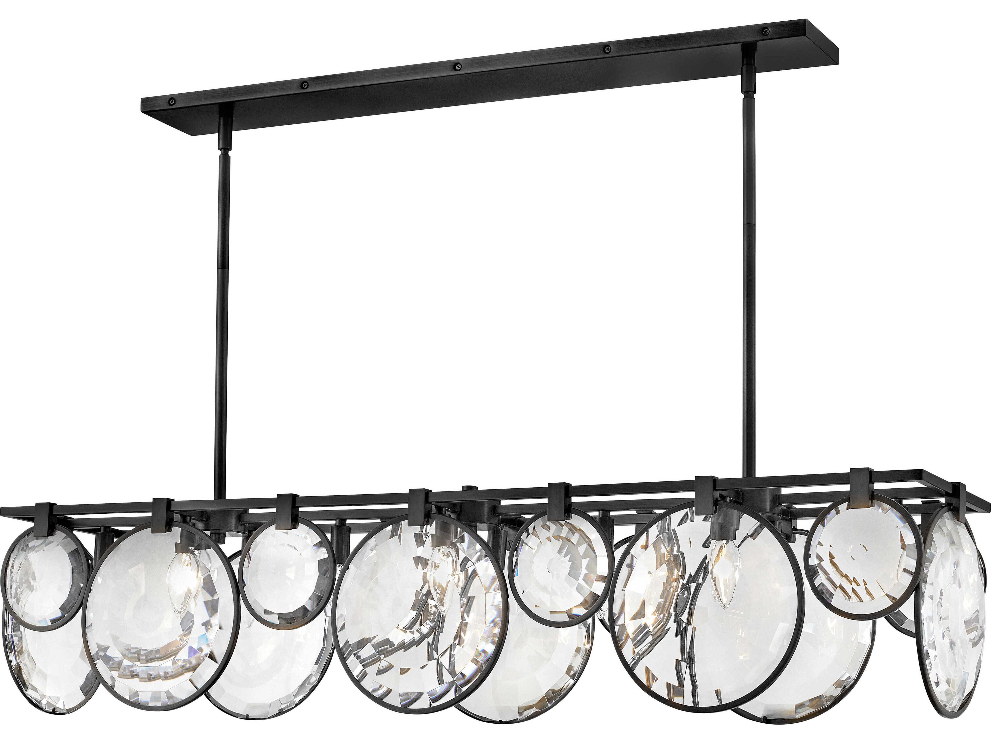 Fredrick Ramond Nala 8-Light Black Crystal LED Geometric Island Pendant