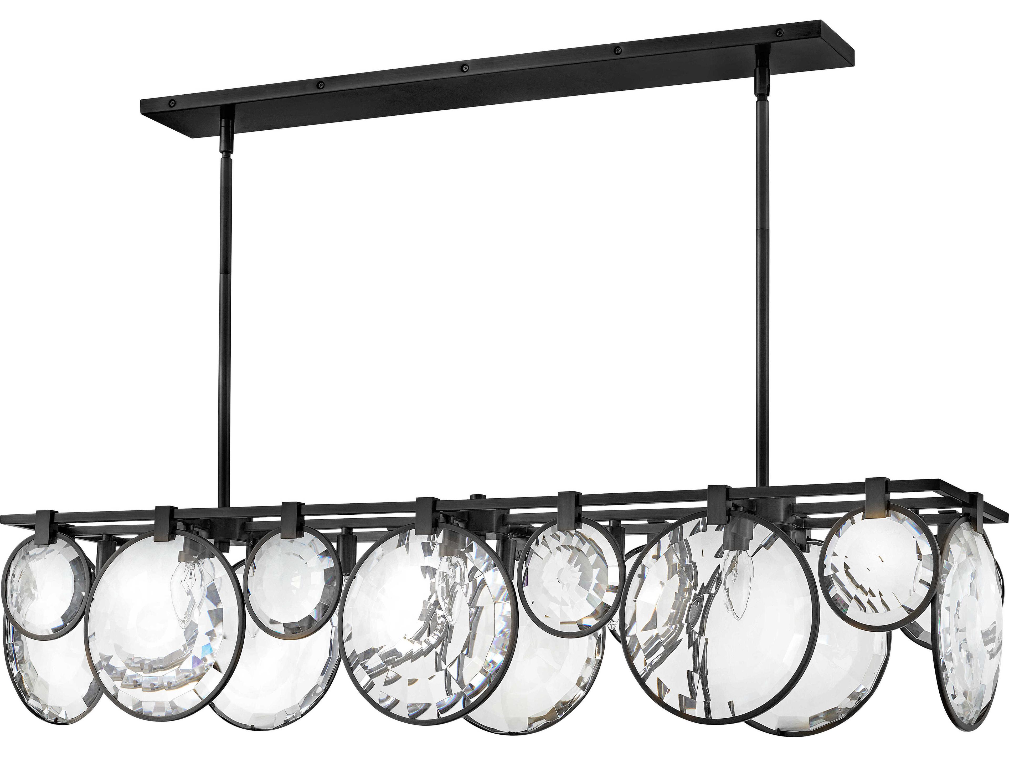 Fredrick Ramond Nala 8-Light Black Crystal LED Geometric Island Pendant