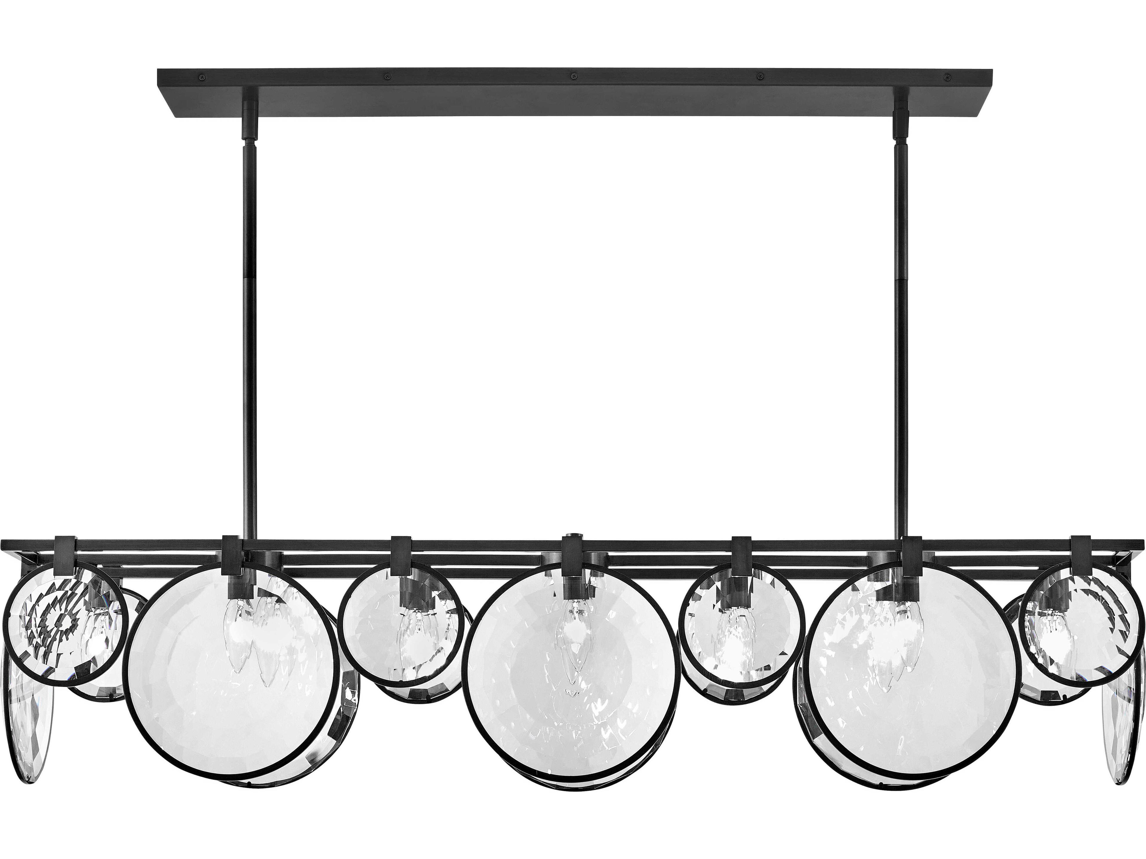 Fredrick Ramond Nala 8-Light Black Crystal LED Geometric Island Pendant