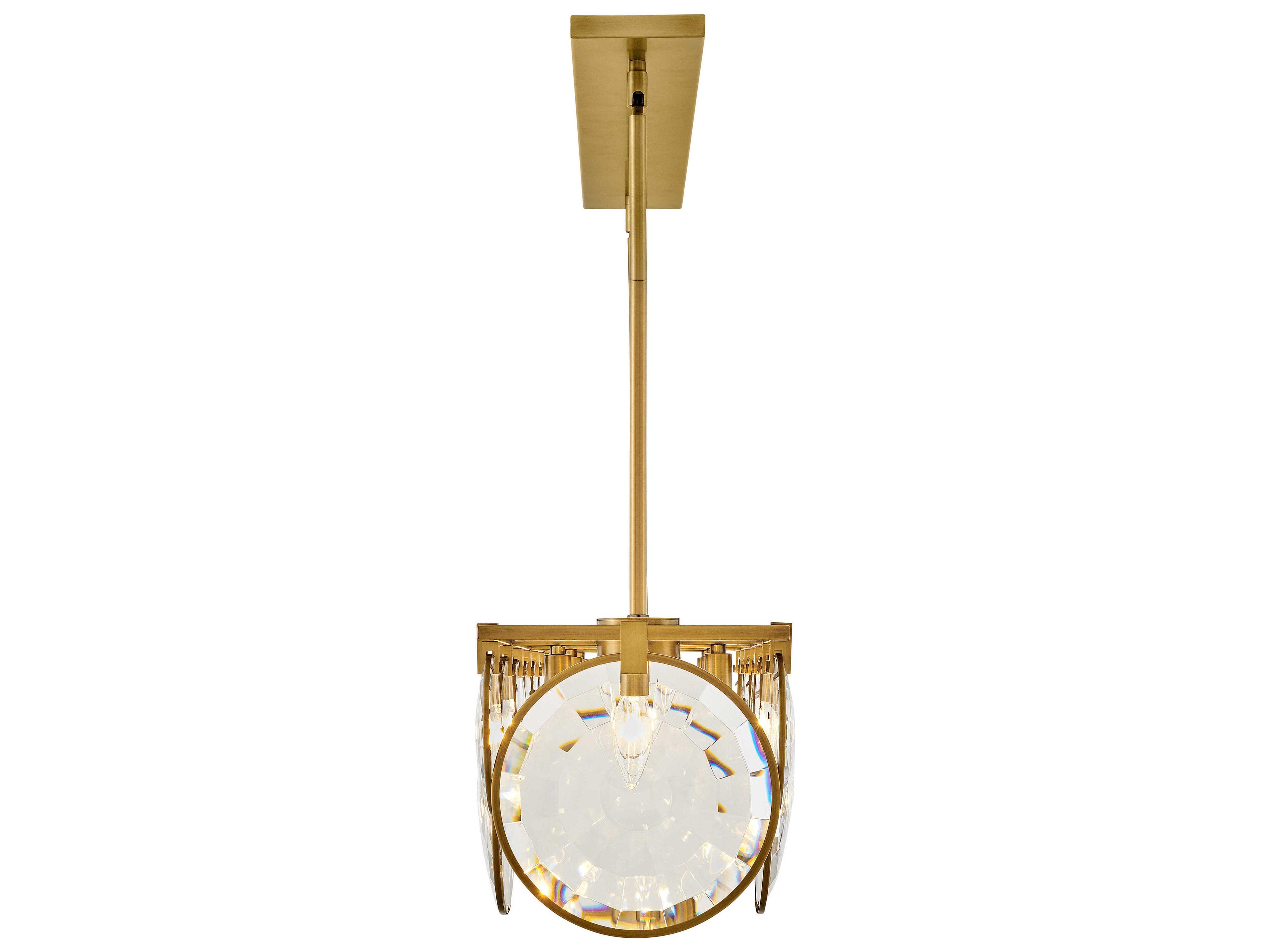 Fredrick Ramond Nala 8-Light Heritage Brass Crystal LED Geometric Island Pendant