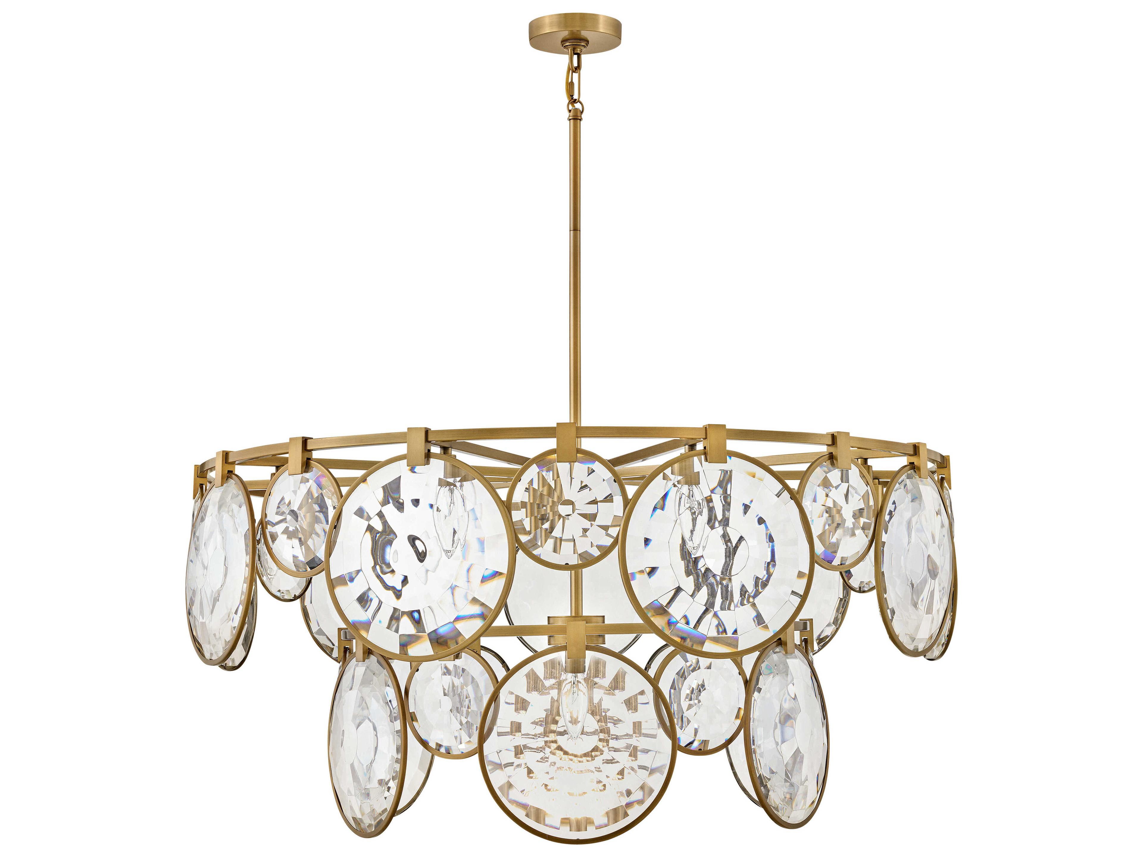 Fredrick Ramond Nala 15-Light Heritage Brass Crystal LED Pendant